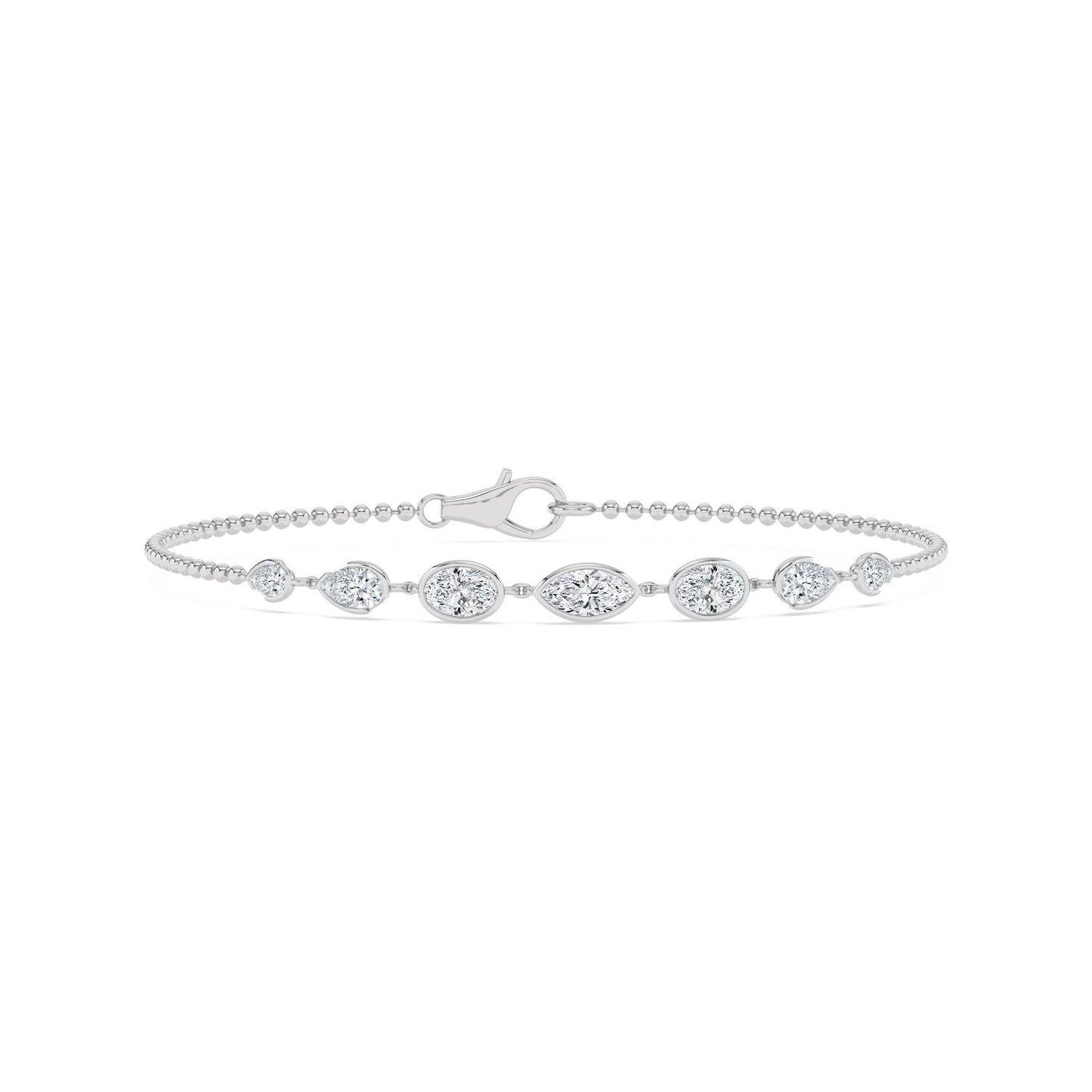 9K White Gold Lab Grown Diamond BRACELET 1.77 ctw BR20666-1.75CT-7IN