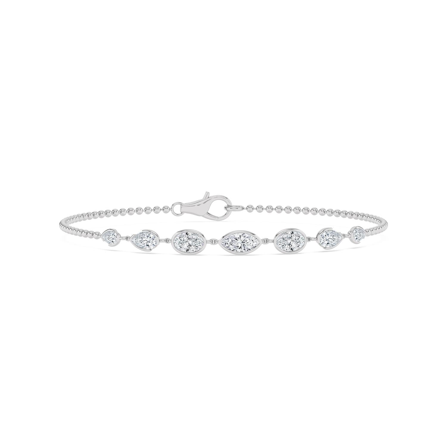 9K White Gold Lab Grown Diamond BRACELET 1.77 ctw BR20666-1.75CT-7IN