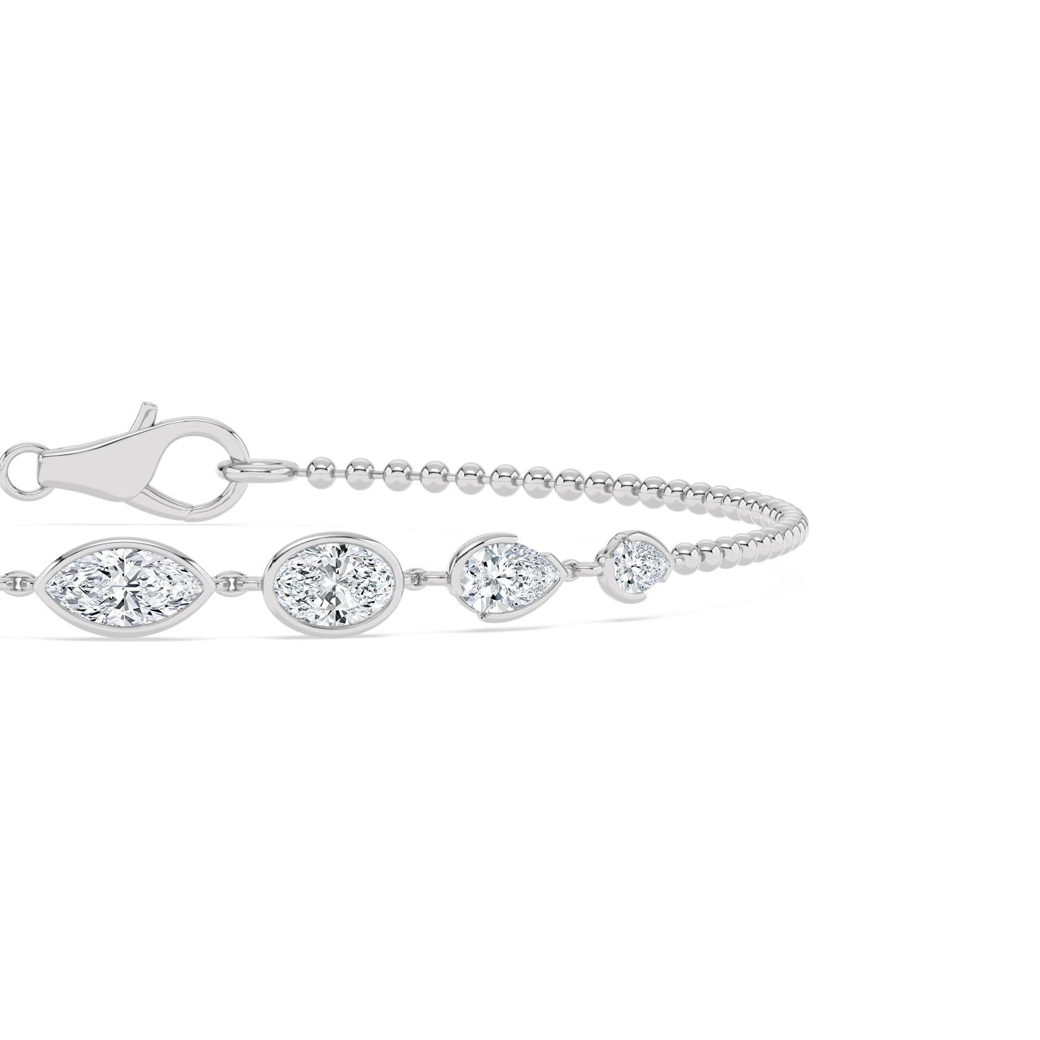 9K White Gold Lab Grown Diamond BRACELET 1.77 ctw BR20666-1.75CT-7IN