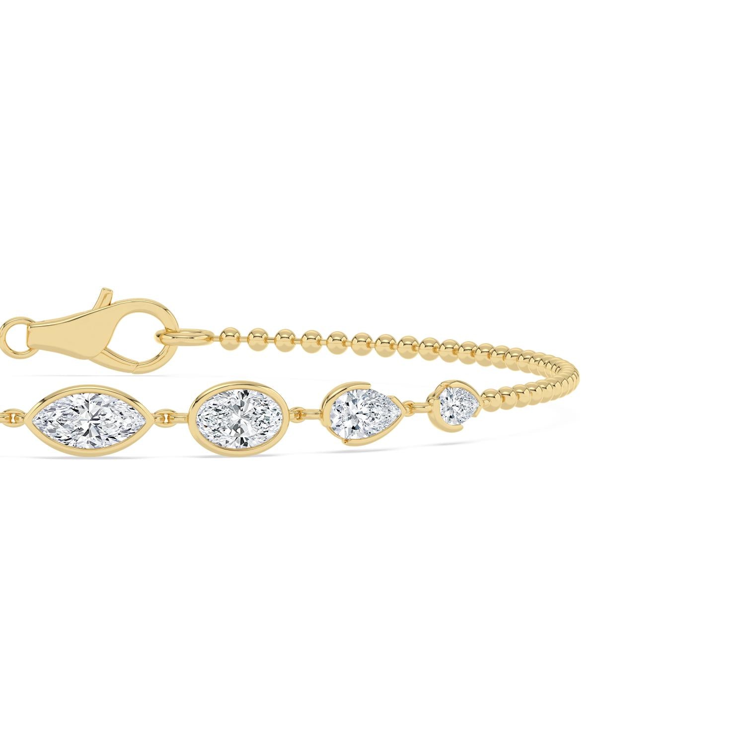 9K Yellow Gold Lab Grown Diamond BRACELET 1.77 ctw BR20666-1.75CT-7IN