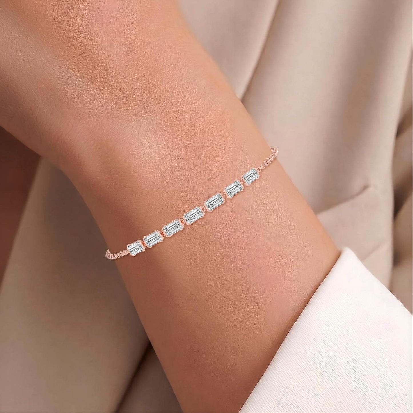 9K Rose Gold Lab Grown Diamond BRACELET 2.33 ctw BR20668EM-2.20CT-7IN