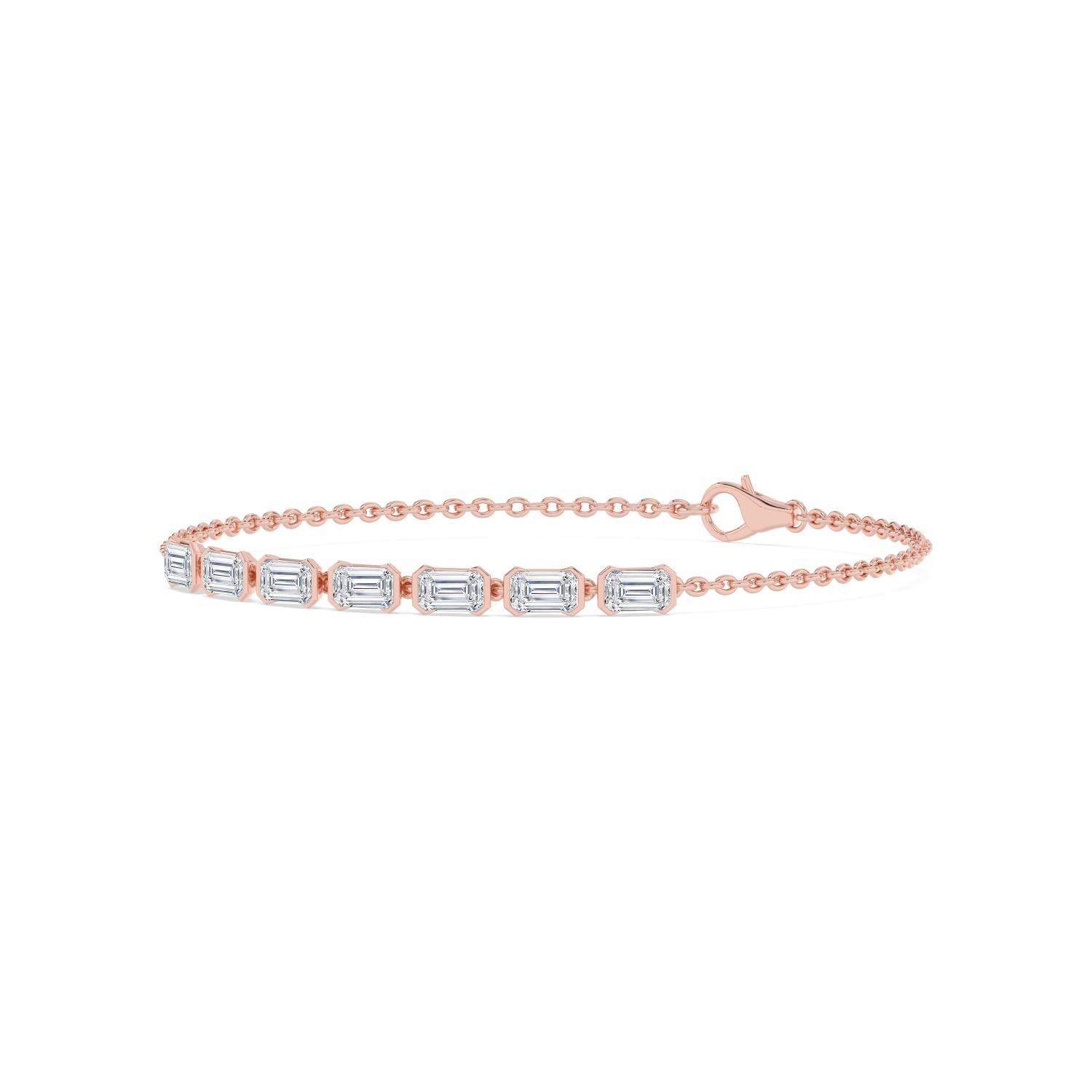 9K Rose Gold Lab Grown Diamond BRACELET 2.33 ctw BR20668EM-2.20CT-7IN