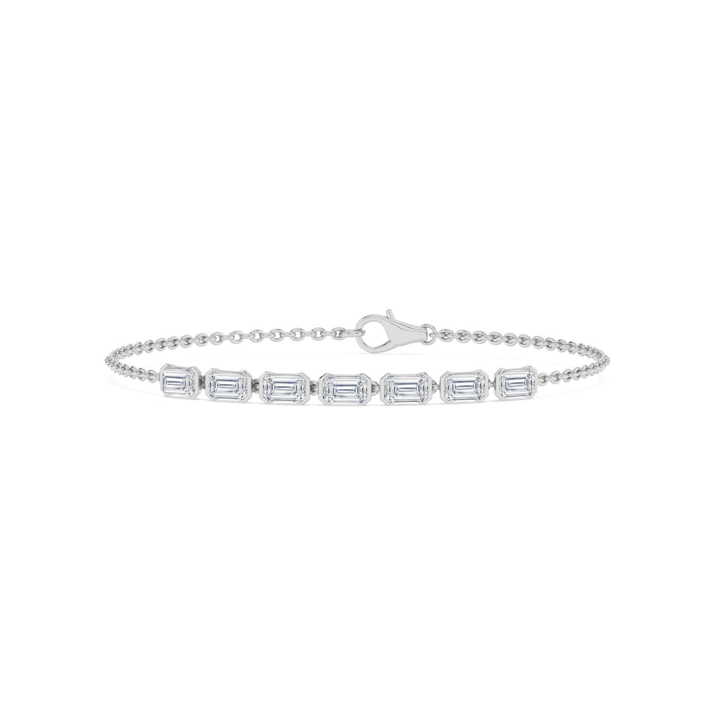 9K White Gold Lab Grown Diamond BRACELET 2.33 ctw BR20668EM-2.20CT-7IN