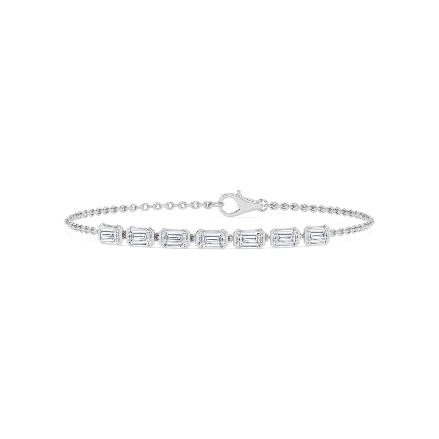 9K White Gold Lab Grown Diamond BRACELET 2.33 ctw BR20668EM-2.20CT-7IN
