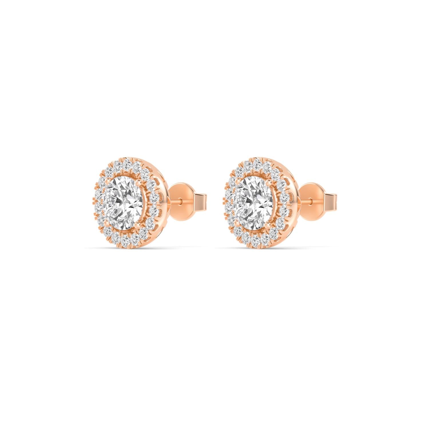 9K Rose Gold Lab Grown Diamond EARRINGS 1.08 ctw E31149-0.50CTJ