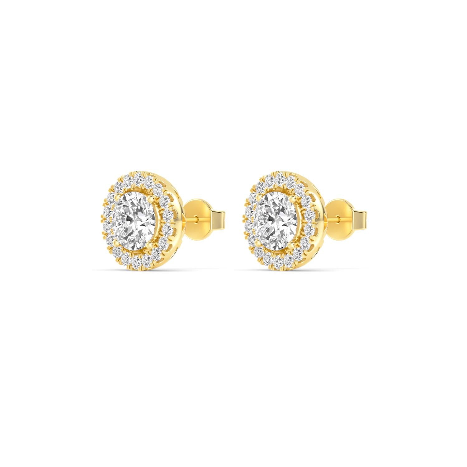 9K Yellow Gold Lab Grown Diamond EARRINGS 1.08 ctw E31149-0.50CTJ