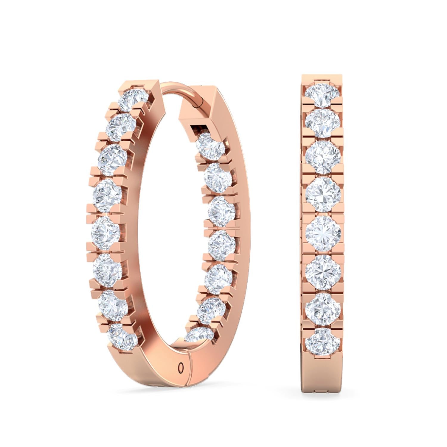 9K Rose Gold Lab Grown Diamond EARRINGS 0.47 ctw E31875-0.50CT