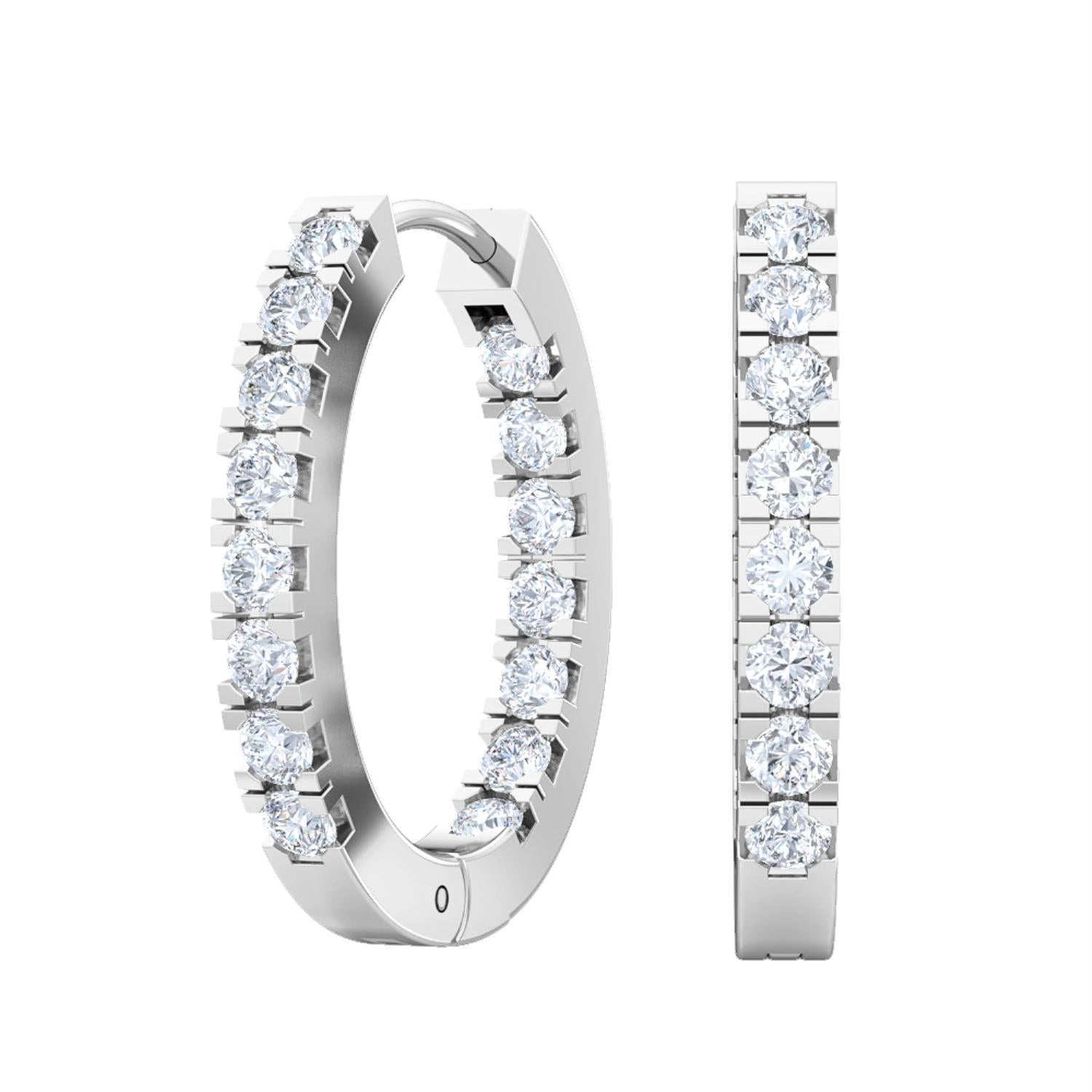 9K White Gold Lab Grown Diamond EARRINGS 0.47 ctw E31875-0.50CT