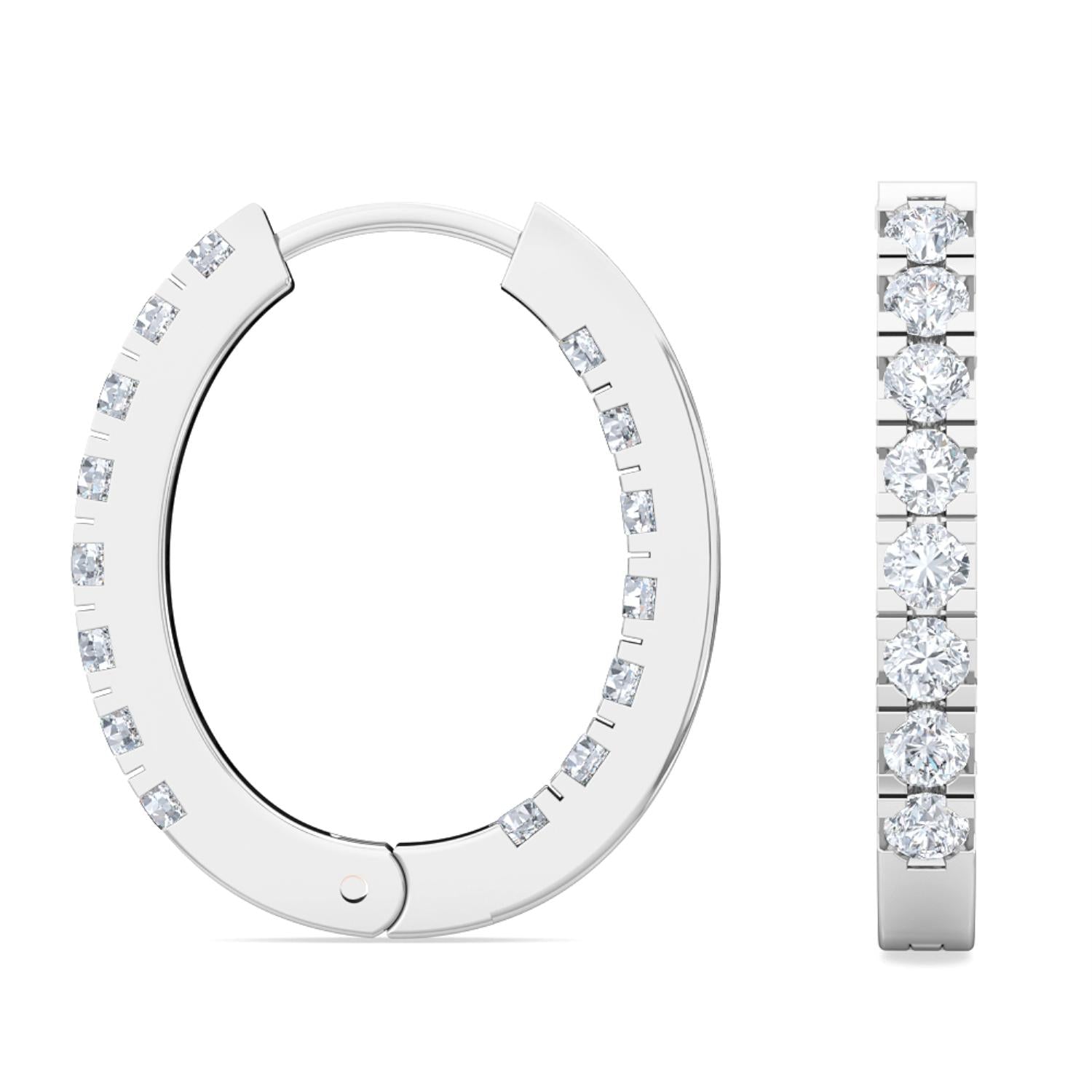 9K White Gold Lab Grown Diamond EARRINGS 0.47 ctw E31875-0.50CT