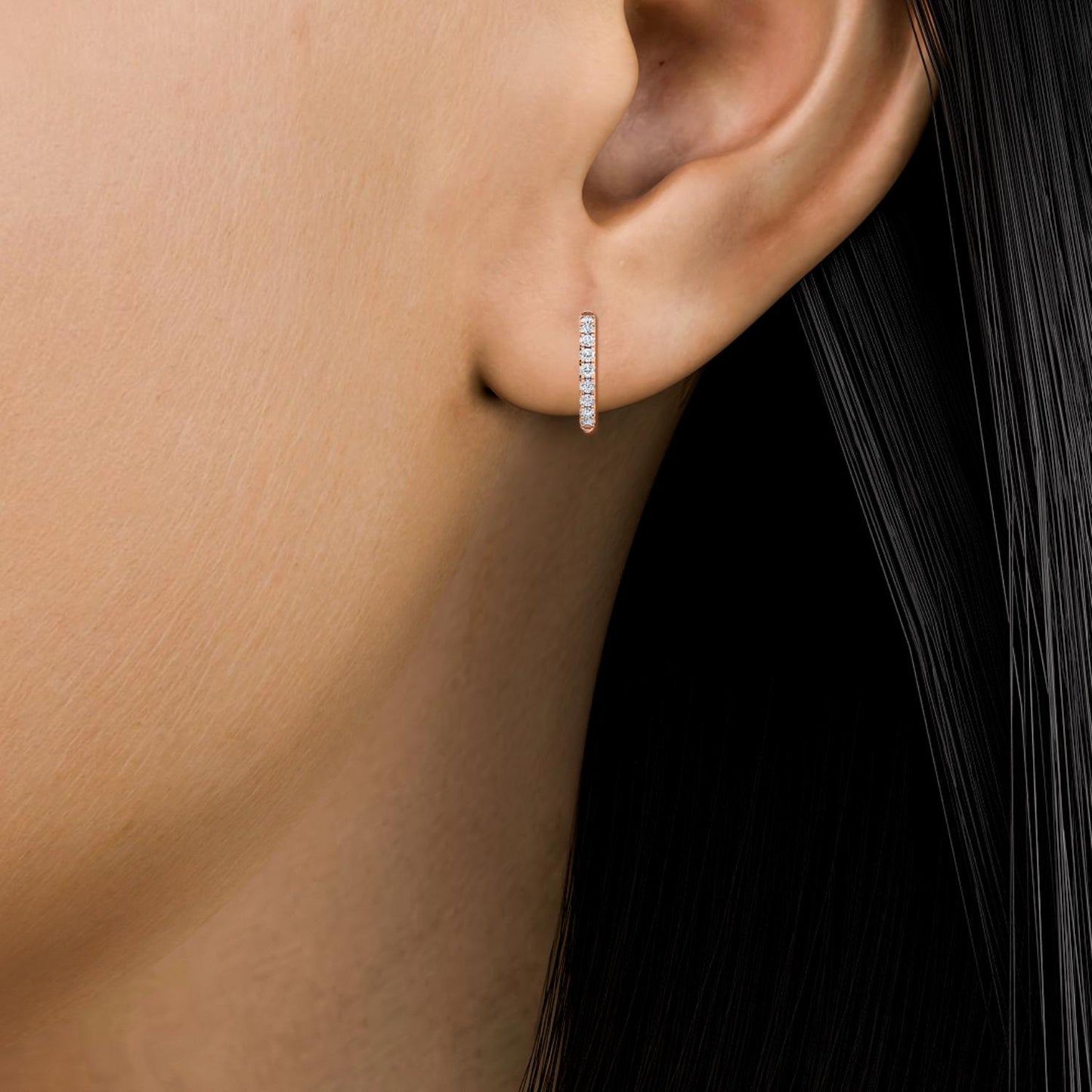 9K Rose Gold Lab Grown Diamond EARRINGS 0.39 ctw E31881-0.38CT