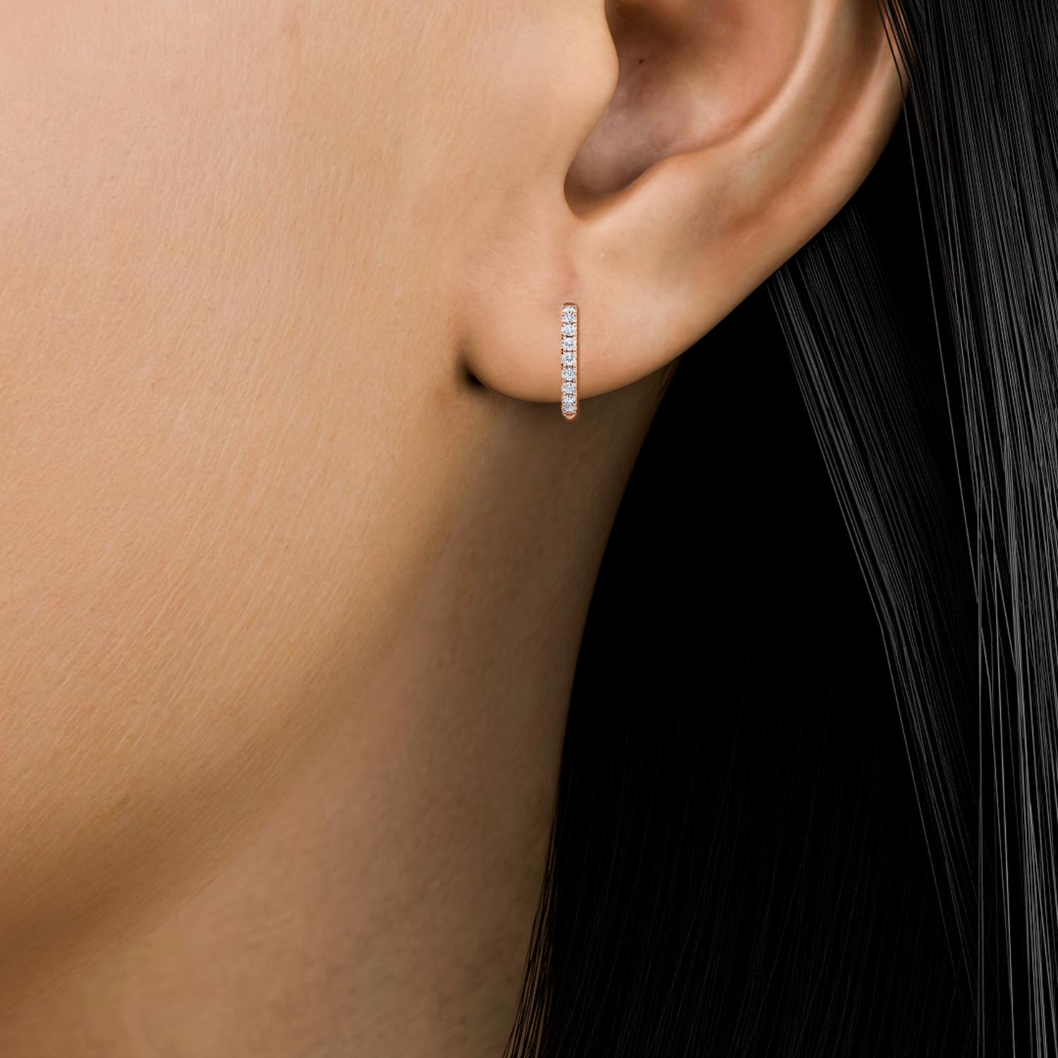 9K Rose Gold Lab Grown Diamond EARRINGS 0.39 ctw E31881-0.38CT