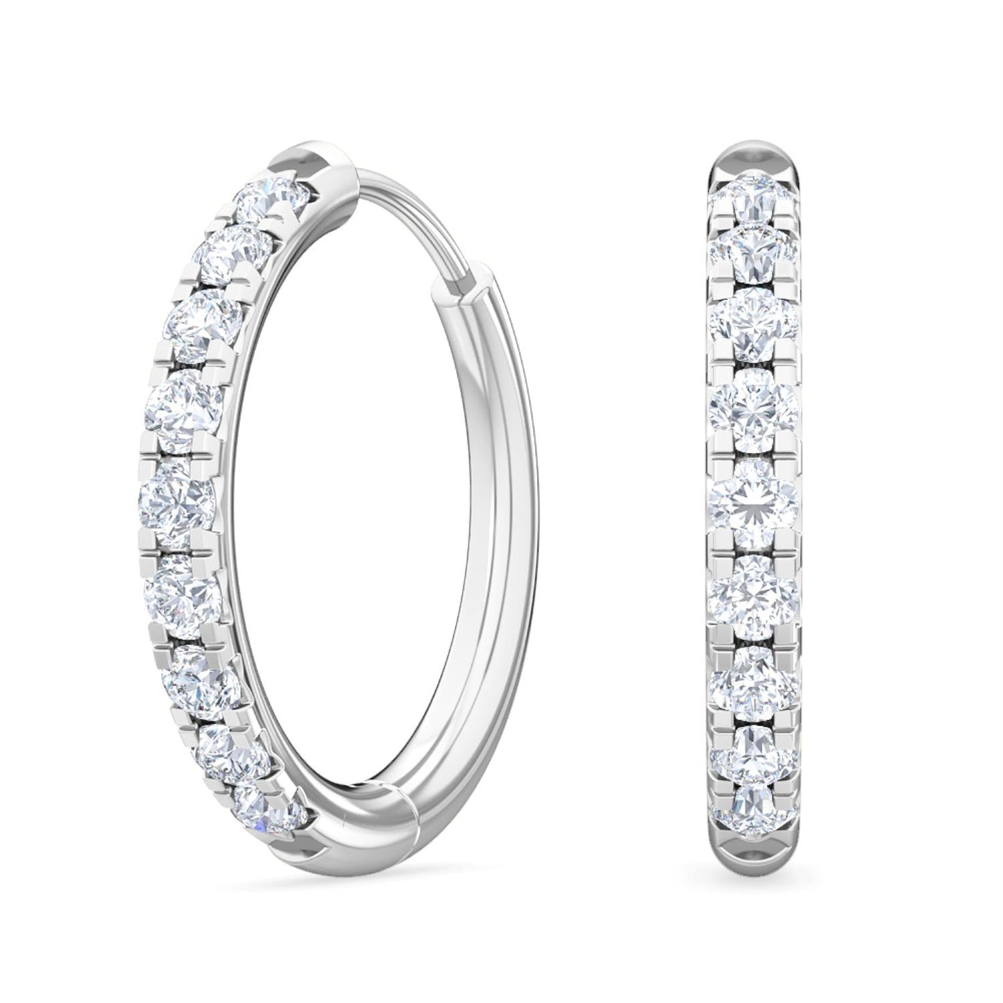 9K White Gold Lab Grown Diamond EARRINGS 0.39 ctw E31881-0.38CT