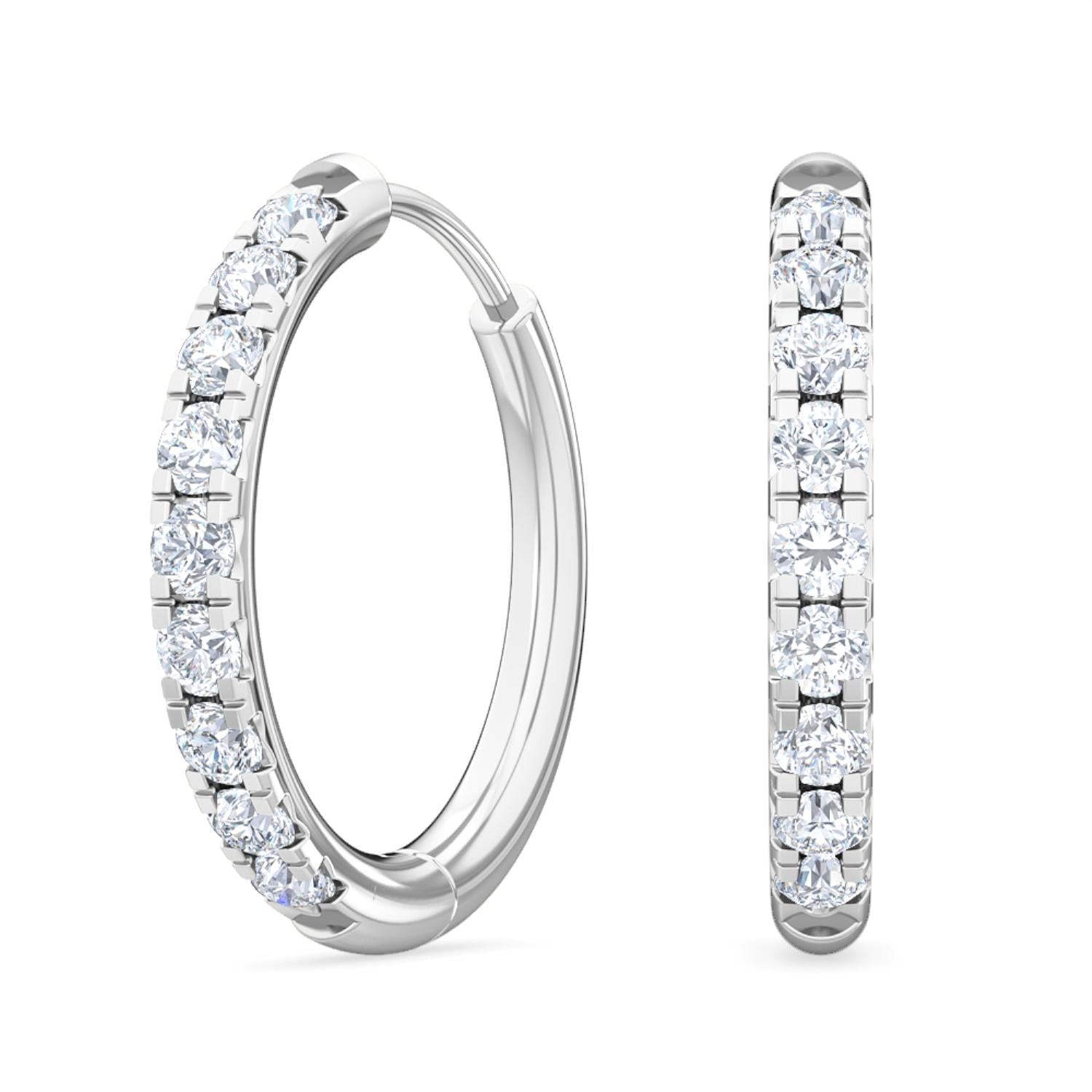 9K White Gold Lab Grown Diamond EARRINGS 0.39 ctw E31881-0.38CT