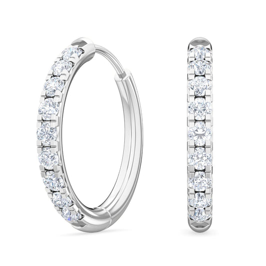 9K White Gold Lab Grown Diamond EARRINGS 0.39 ctw E31881-0.38CT