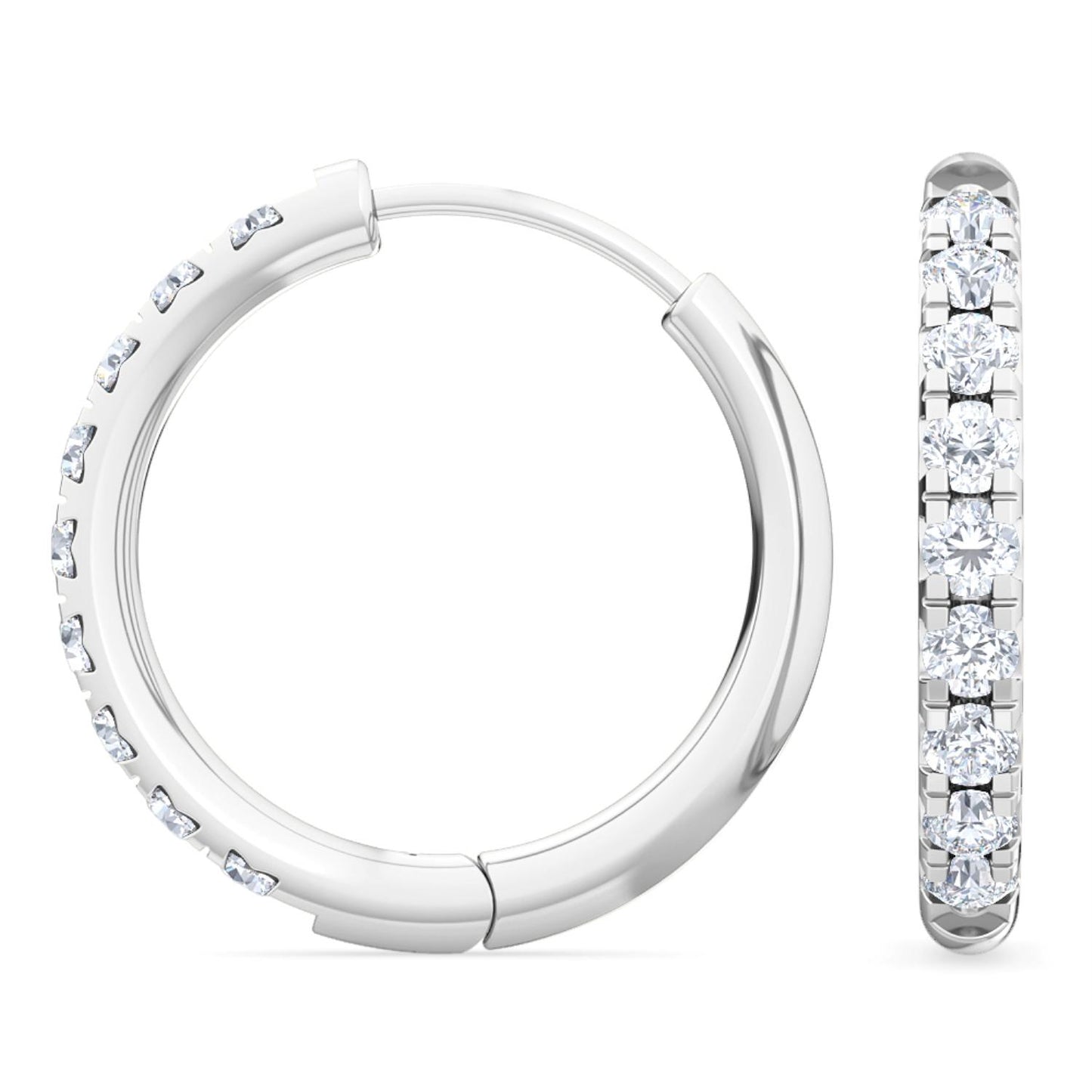 9K White Gold Lab Grown Diamond EARRINGS 0.39 ctw E31881-0.38CT
