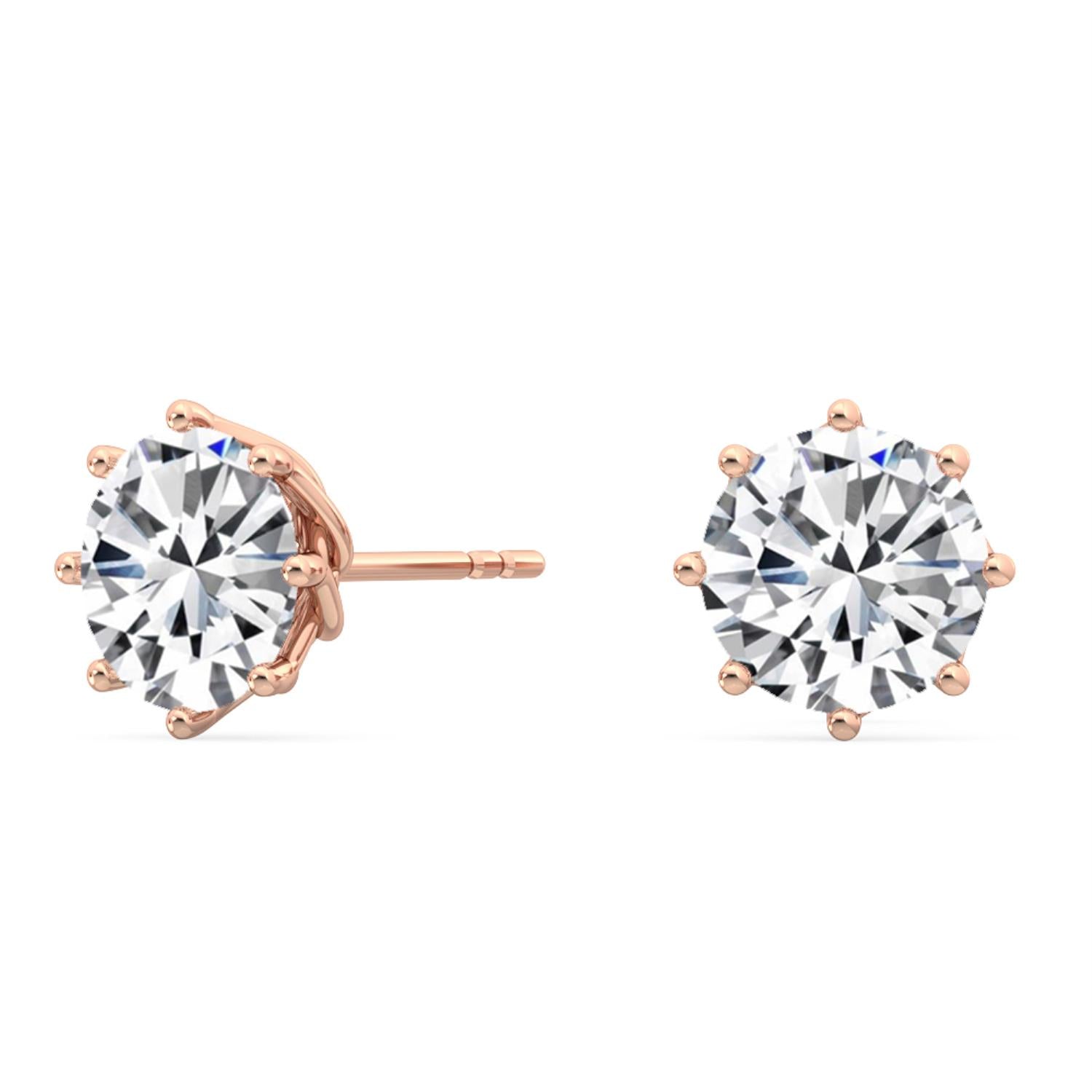 9K Rose Gold Lab Grown Diamond EARRINGS 2.11 ctw E31896-2