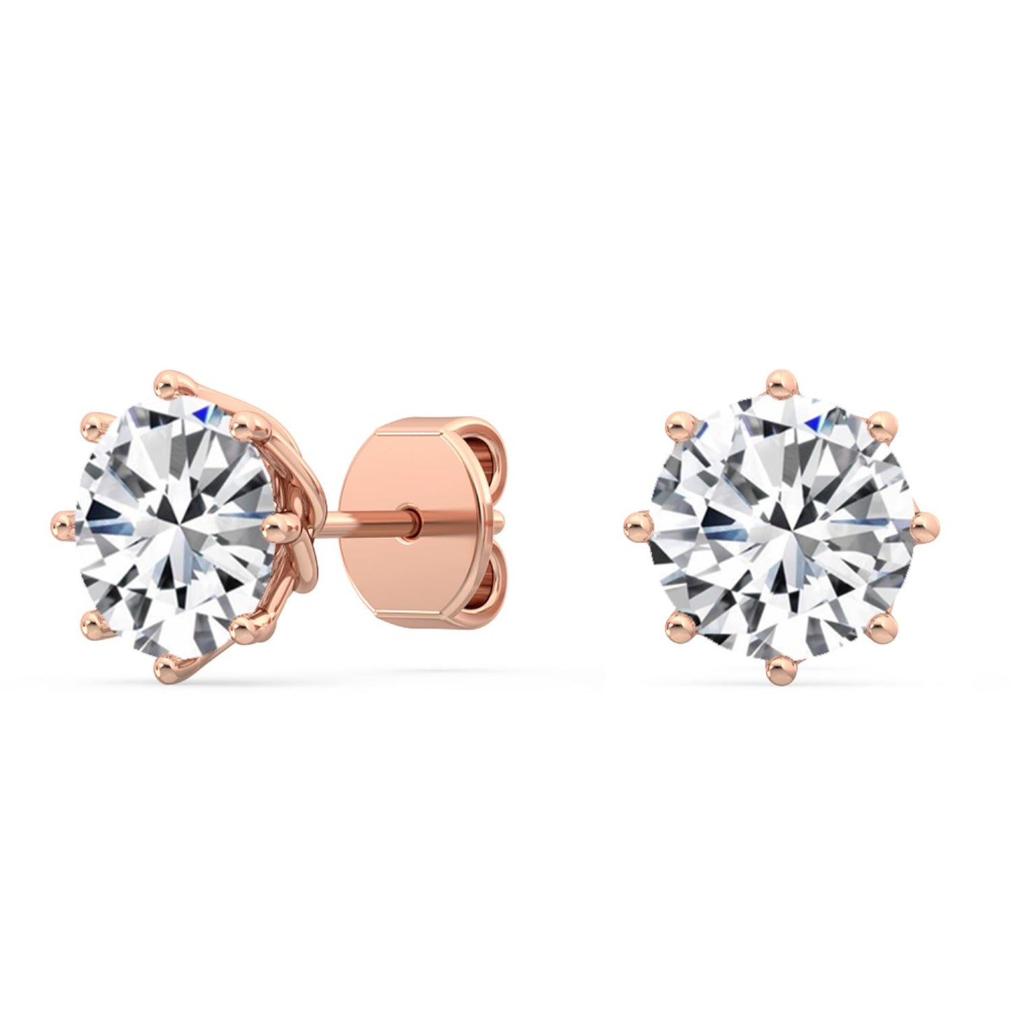 9K Rose Gold Lab Grown Diamond EARRINGS 2.11 ctw E31896-2