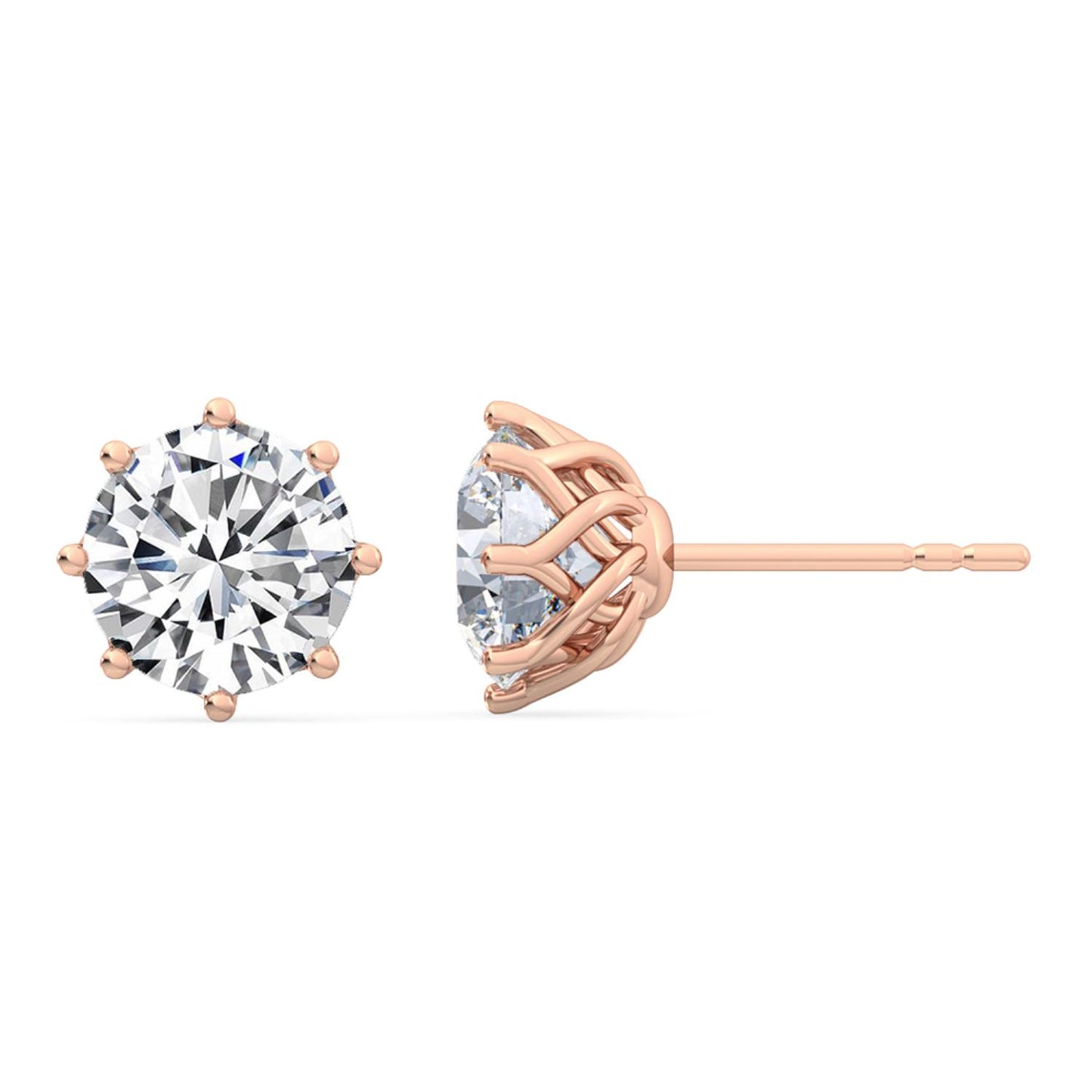 9K Rose Gold Lab Grown Diamond EARRINGS 2.11 ctw E31896-2