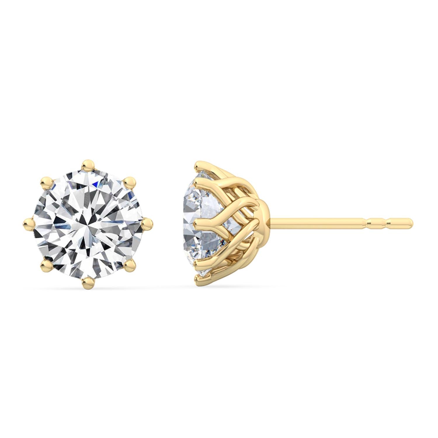 9K Yellow Gold Lab Grown Diamond EARRINGS 2.11 ctw E31896-2