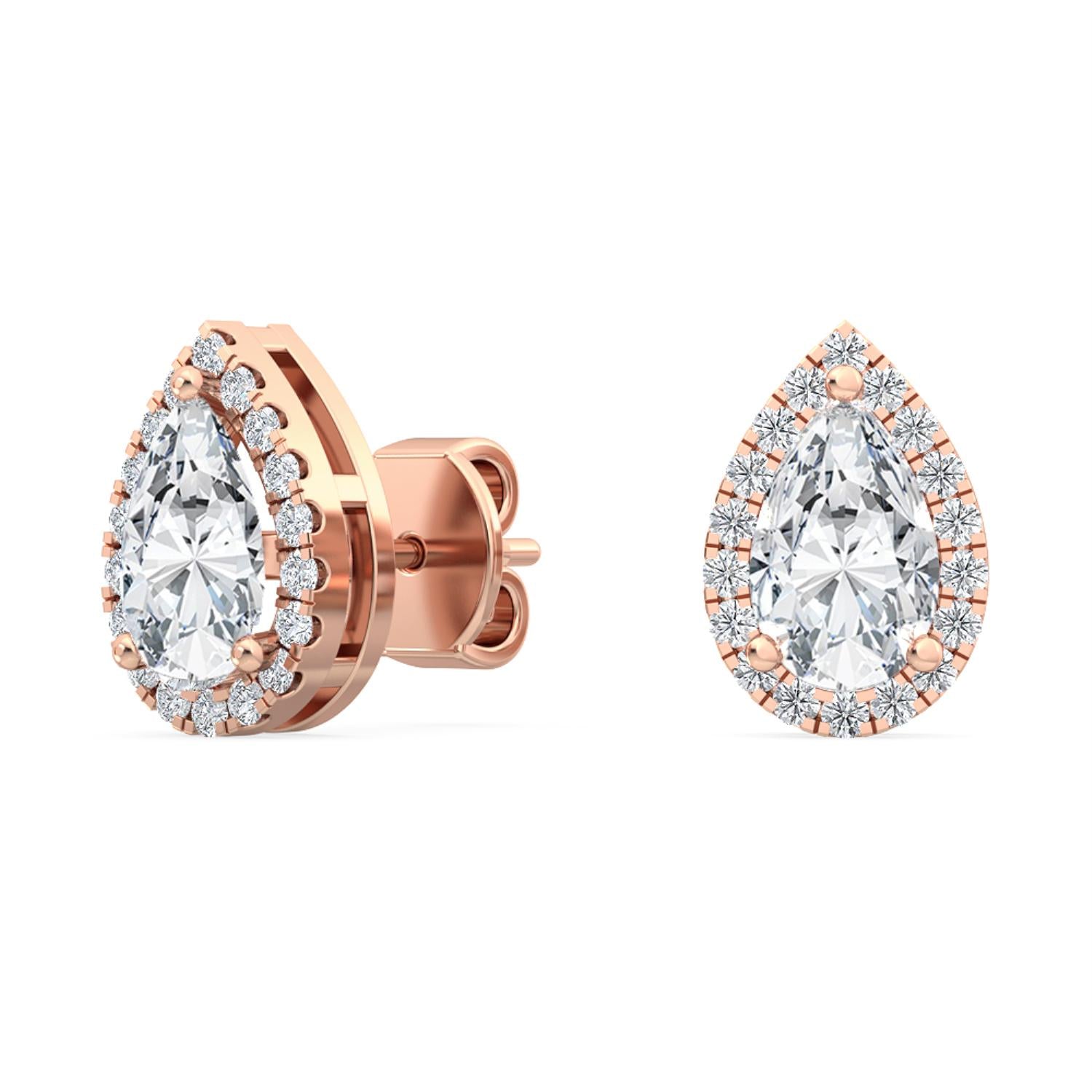 9K Rose Gold Lab Grown Diamond EARRINGS 1.18 ctw E31898PE-1