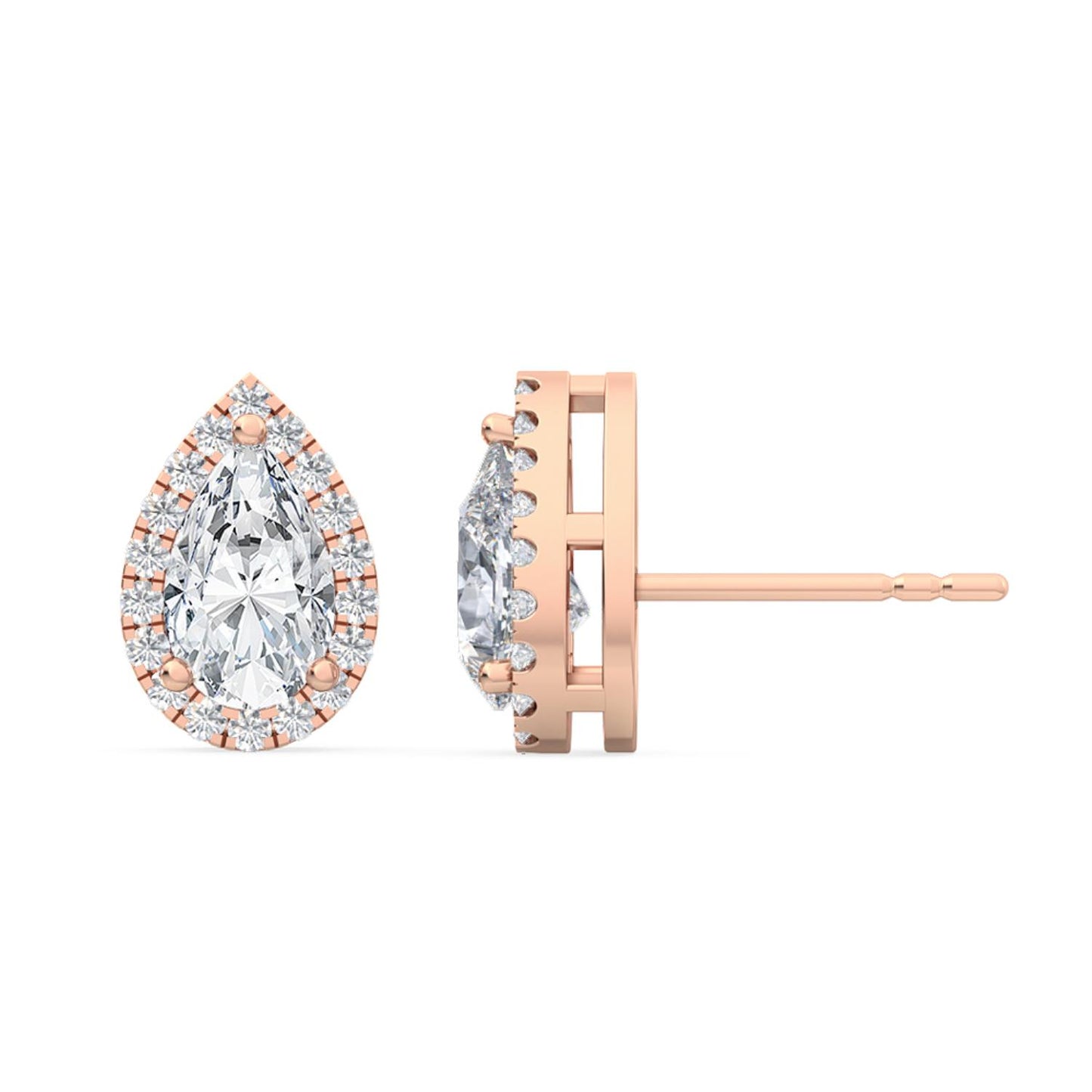 9K Rose Gold Lab Grown Diamond EARRINGS 1.18 ctw E31898PE-1