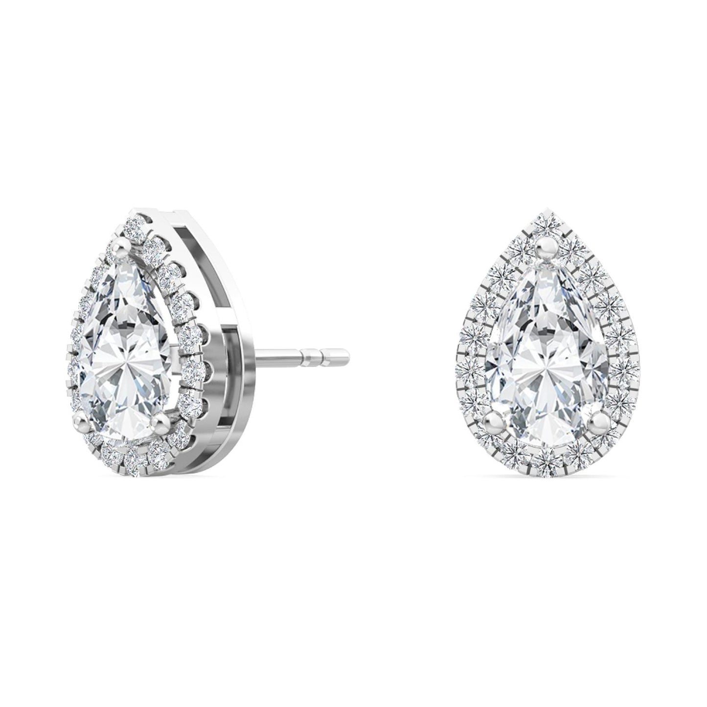 9K White Gold Lab Grown Diamond EARRINGS 1.18 ctw E31898PE-1