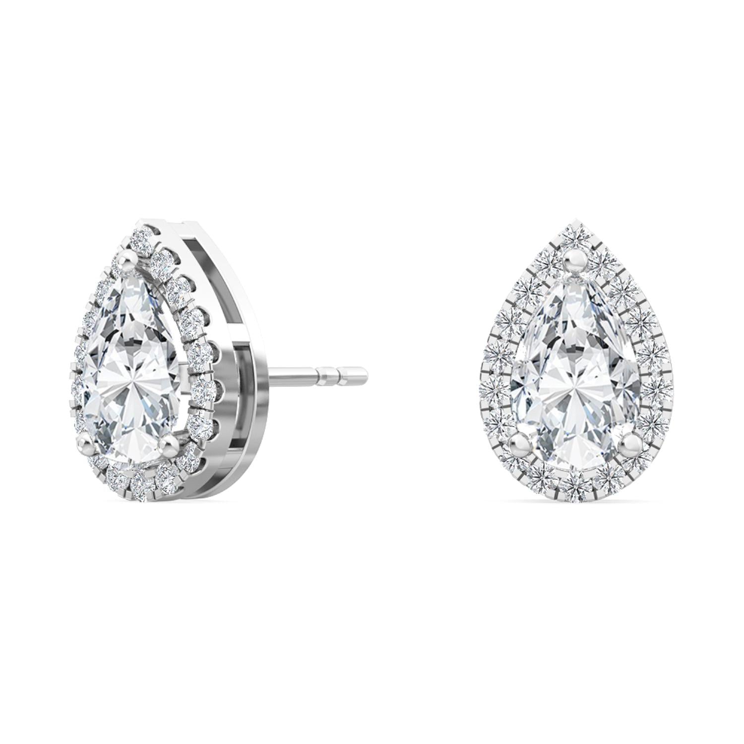 9K White Gold Lab Grown Diamond EARRINGS 1.18 ctw E31898PE-1