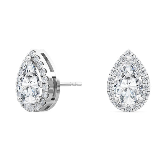 9K White Gold Lab Grown Diamond EARRINGS 1.18 ctw E31898PE-1