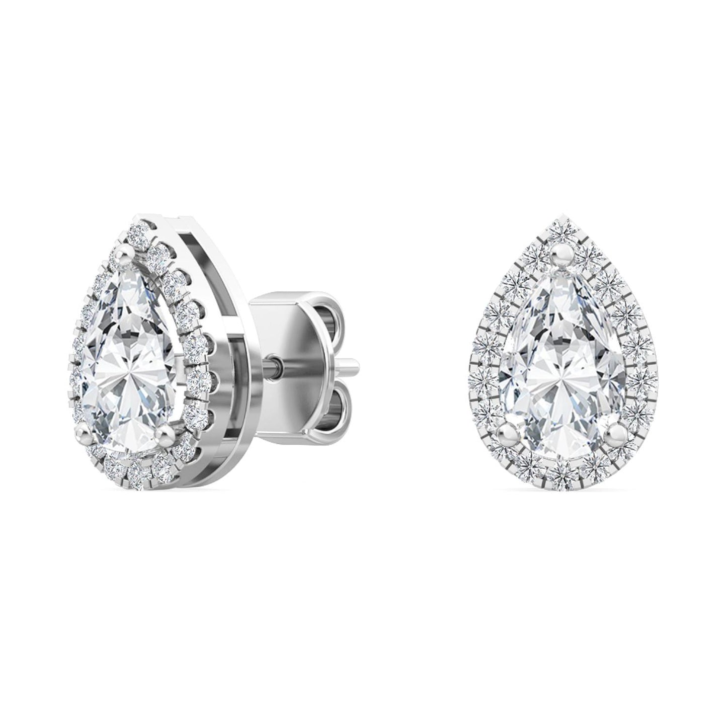 9K White Gold Lab Grown Diamond EARRINGS 1.18 ctw E31898PE-1