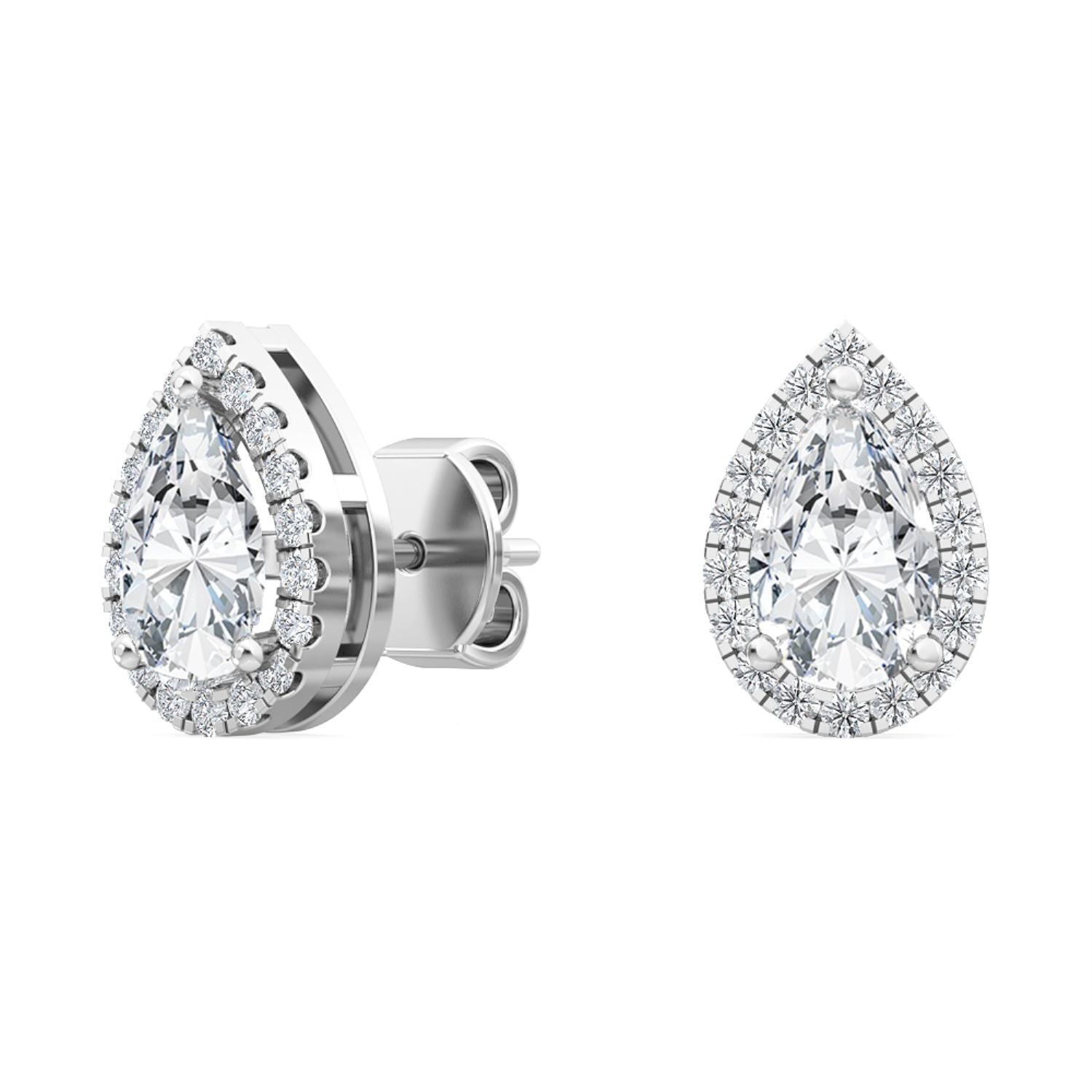 9K White Gold Lab Grown Diamond EARRINGS 1.18 ctw E31898PE-1