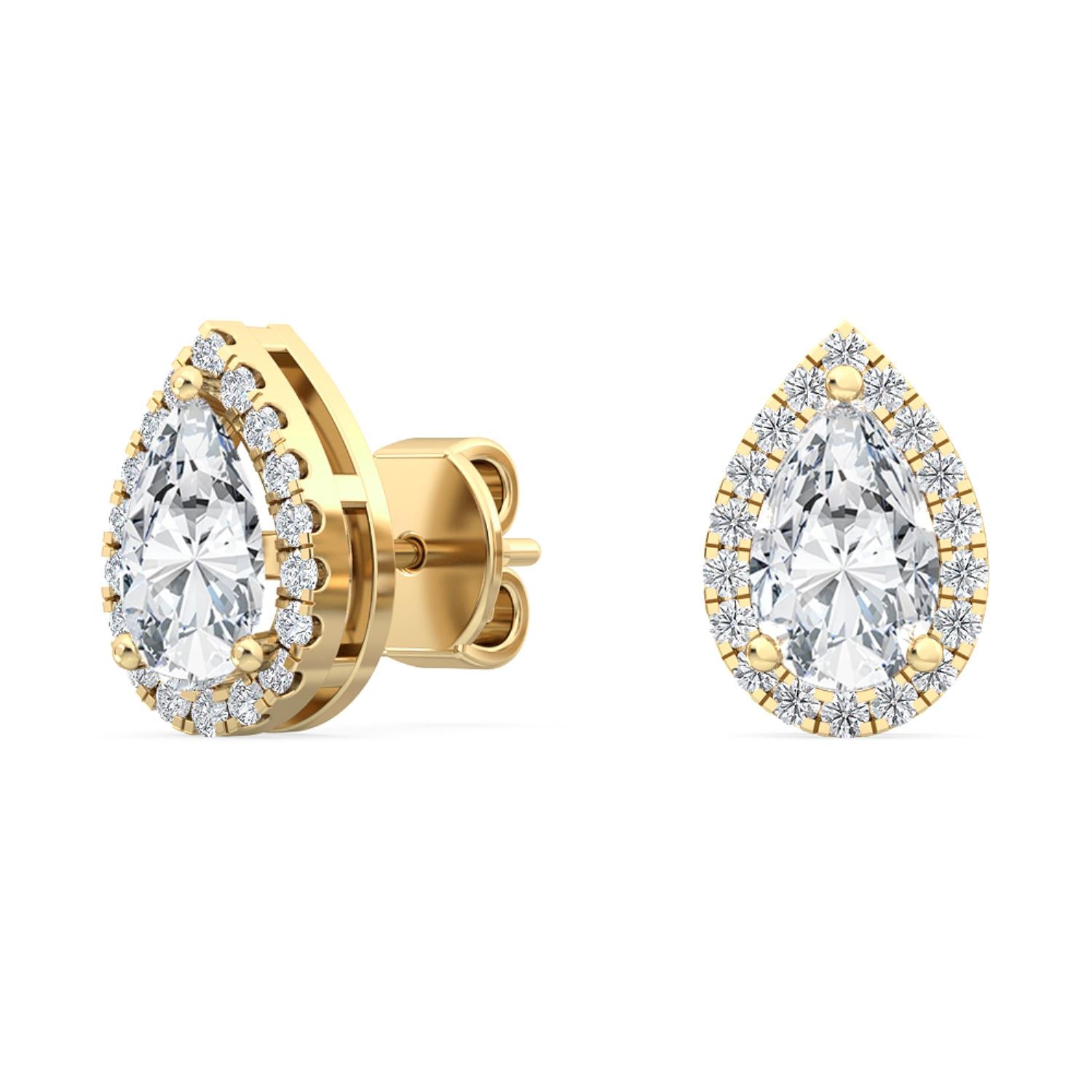 9K Yellow Gold Lab Grown Diamond EARRINGS 1.18 ctw E31898PE-1