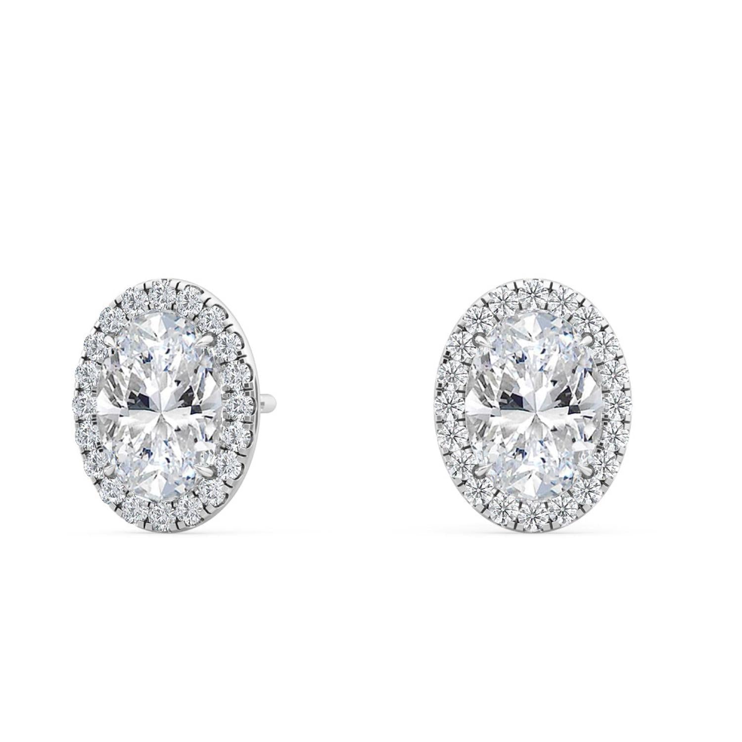 9K White Gold Lab Grown Diamond EARRINGS 1.21 ctw E31902-1.20CT