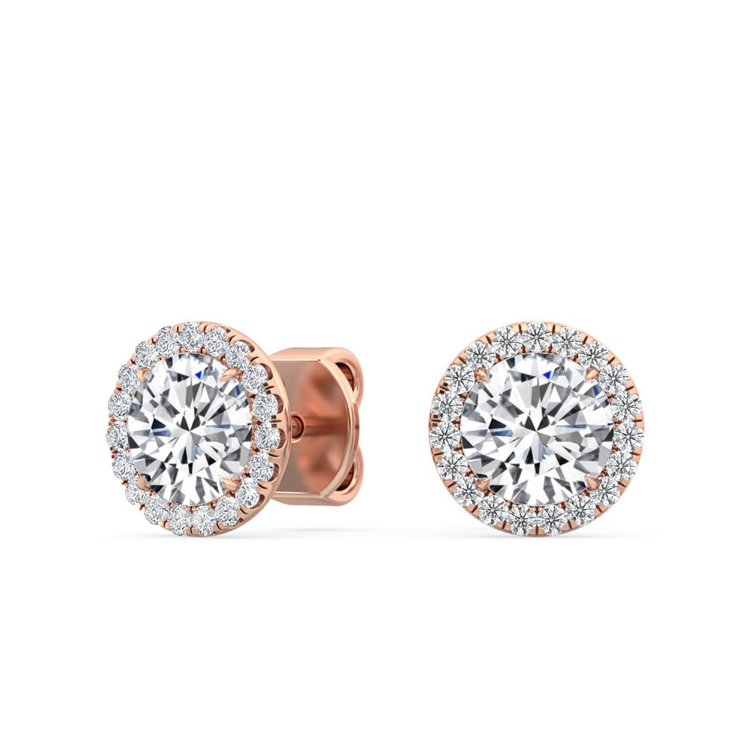 9K Rose Gold Lab Grown Diamond EARRINGS 1.18 ctw E31903-1.25CT
