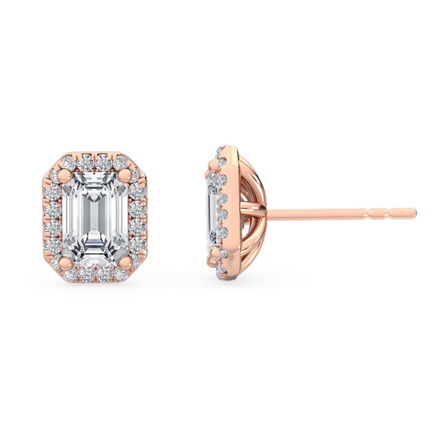9K Rose Gold Lab Grown Diamond EARRINGS 1.15 ctw E31955EM-1
