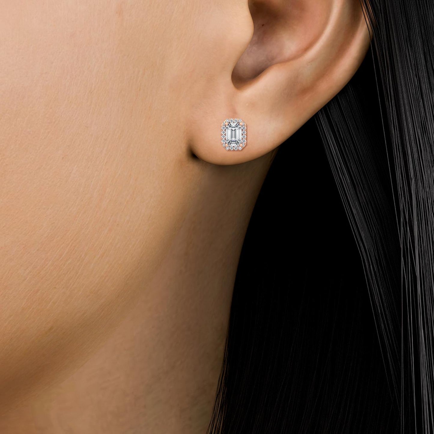 9K Rose Gold Lab Grown Diamond EARRINGS 1.15 ctw E31955EM-1