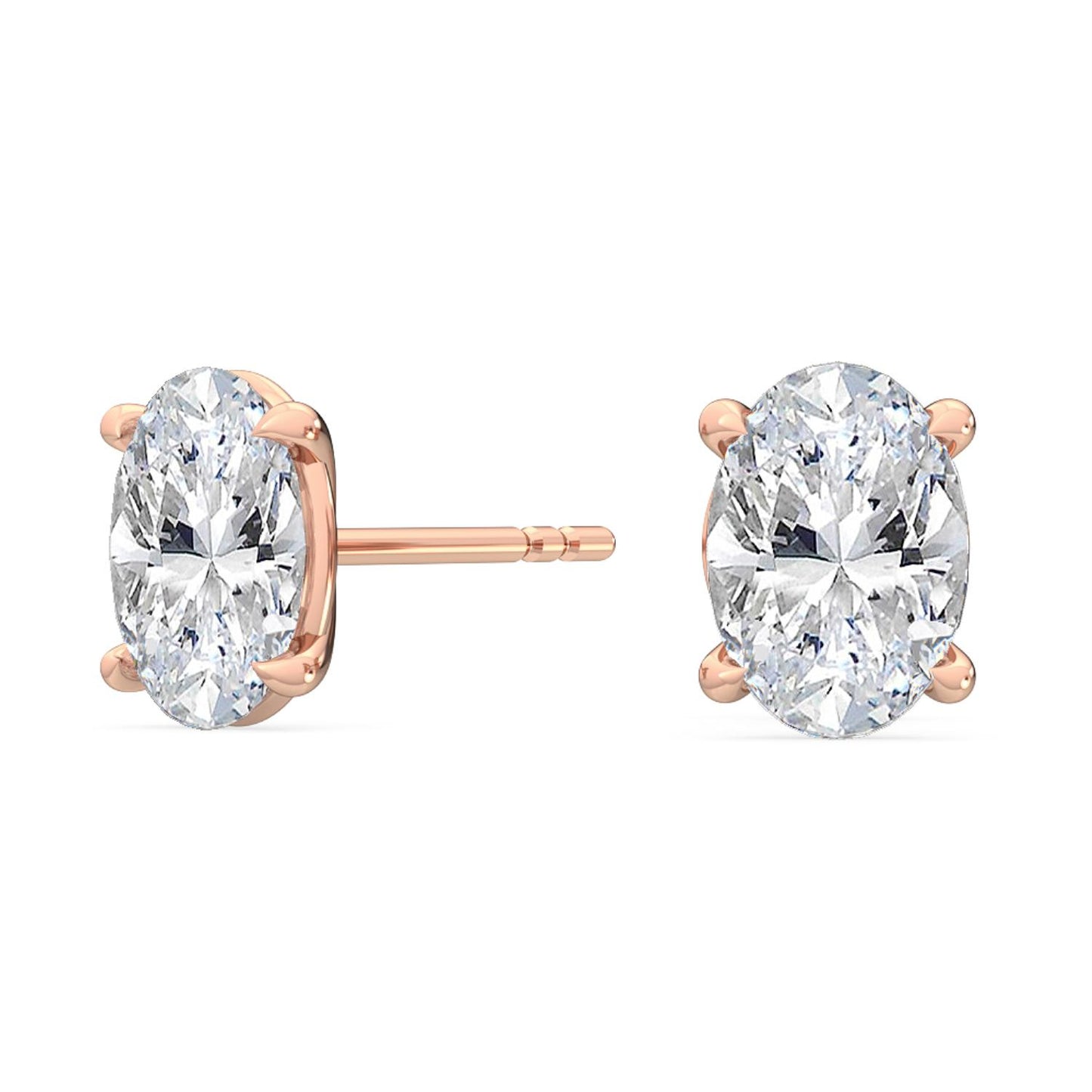 9K Rose Gold Lab Grown Diamond EARRINGS 2.00 ctw E32005OV-2