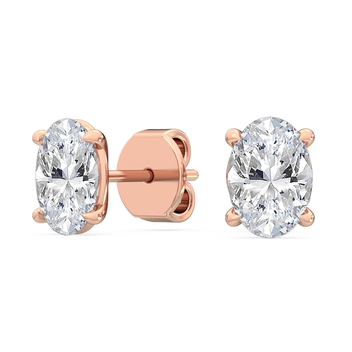9K Rose Gold Lab Grown Diamond EARRINGS 2.00 ctw E32005OV-2