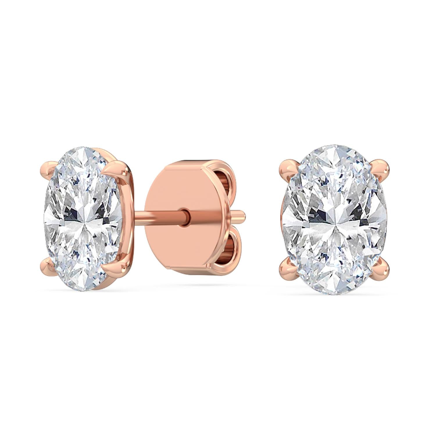 9K Rose Gold Lab Grown Diamond EARRINGS 2.00 ctw E32005OV-2