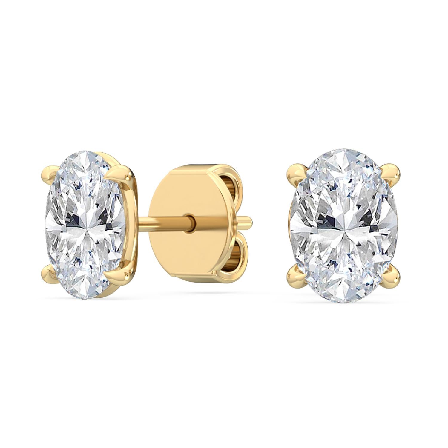 9K Yellow Gold Lab Grown Diamond EARRINGS 2.00 ctw E32005OV-2