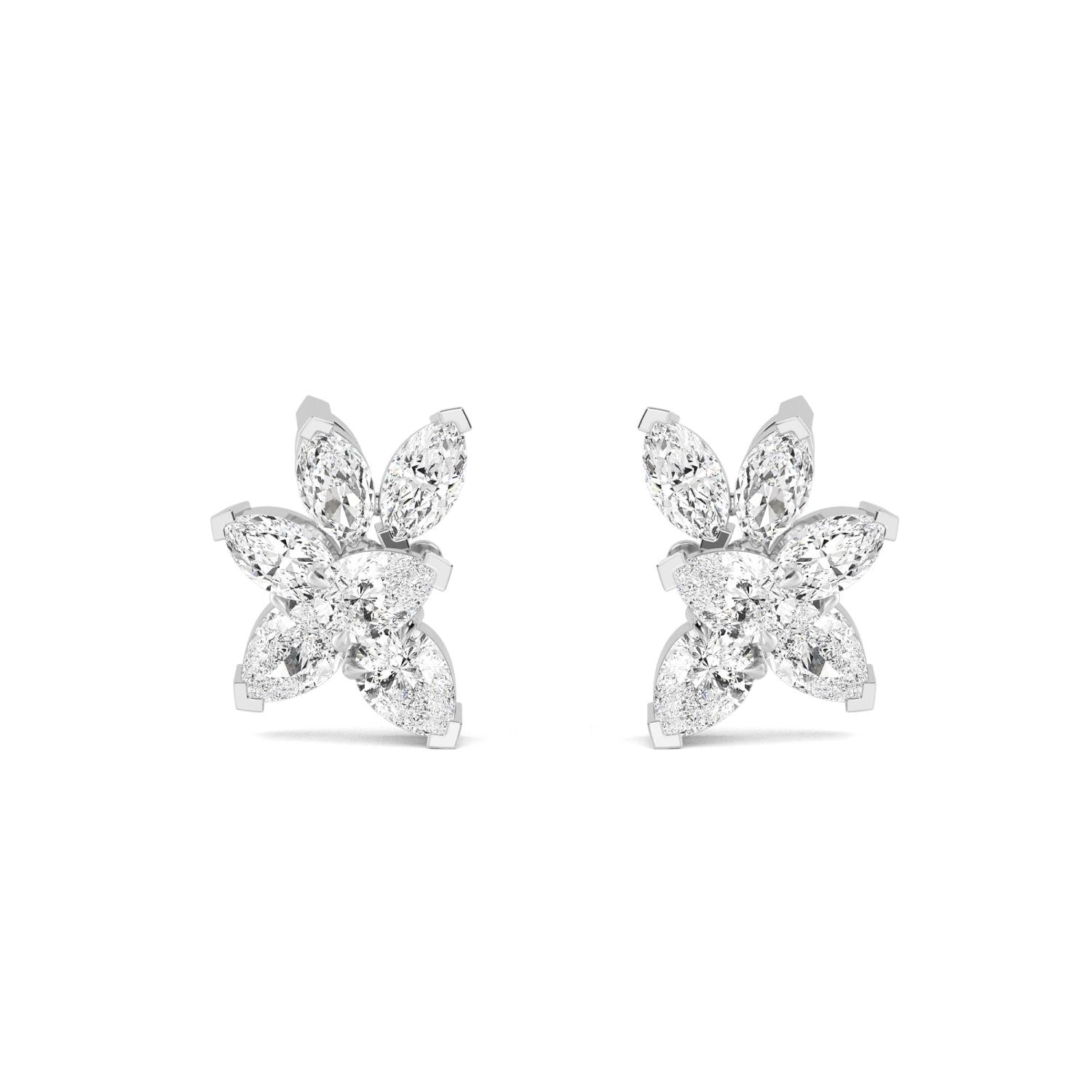 9K White Gold Lab Grown Diamond EARRINGS 3.60 ctw E32202-3.63CT