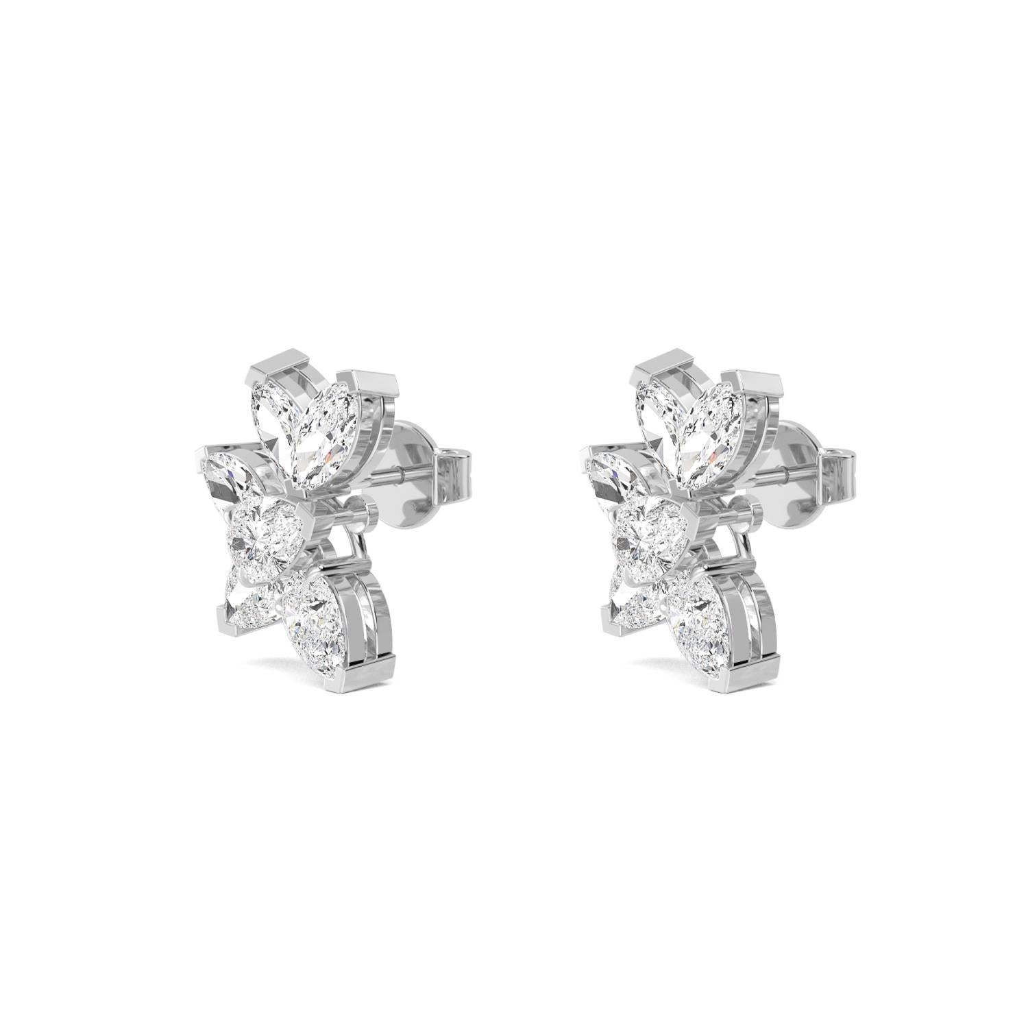 9K White Gold Lab Grown Diamond EARRINGS 3.60 ctw E32202-3.63CT