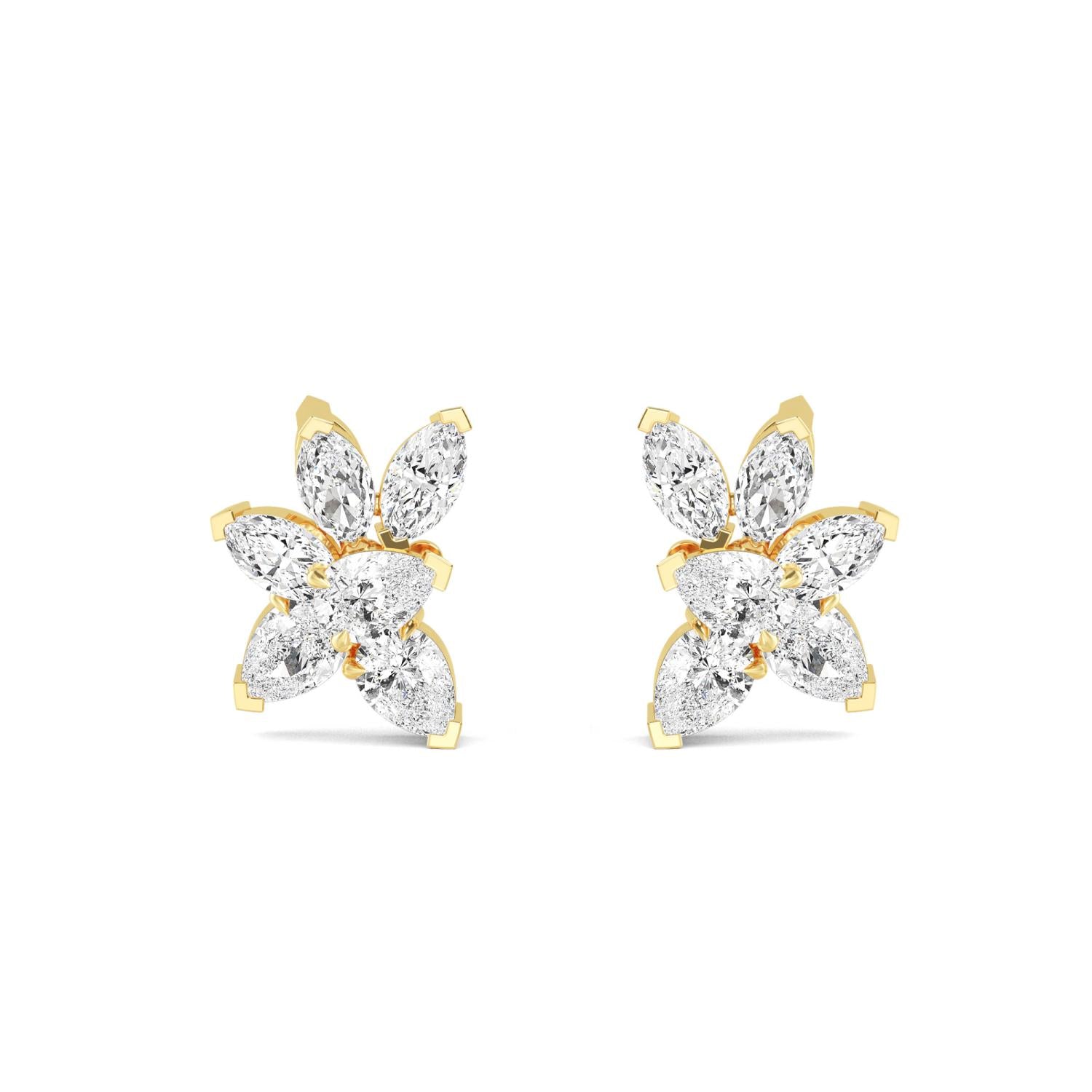 9K Yellow Gold Lab Grown Diamond EARRINGS 3.60 ctw E32202-3.63CT