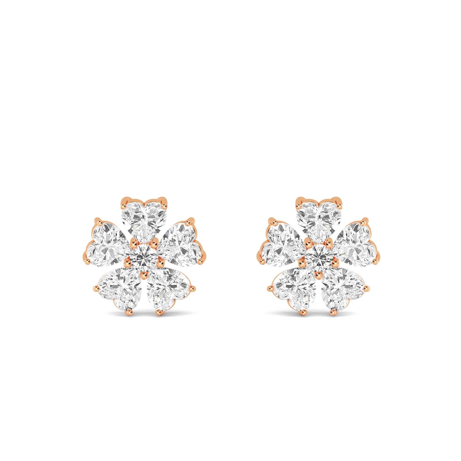 9K Rose Gold Lab Grown Diamond EARRINGS 2.78 ctw E32330-3