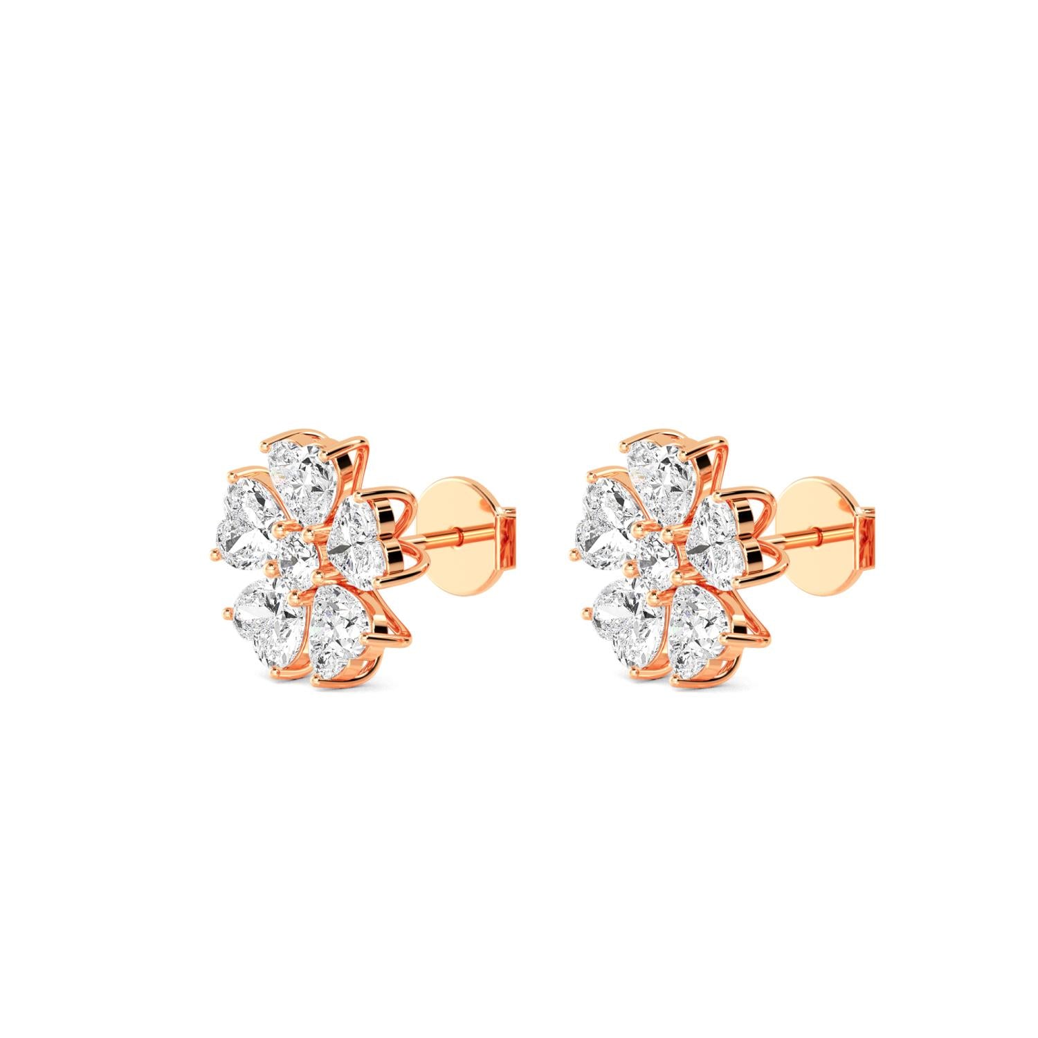9K Rose Gold Lab Grown Diamond EARRINGS 2.78 ctw E32330-3