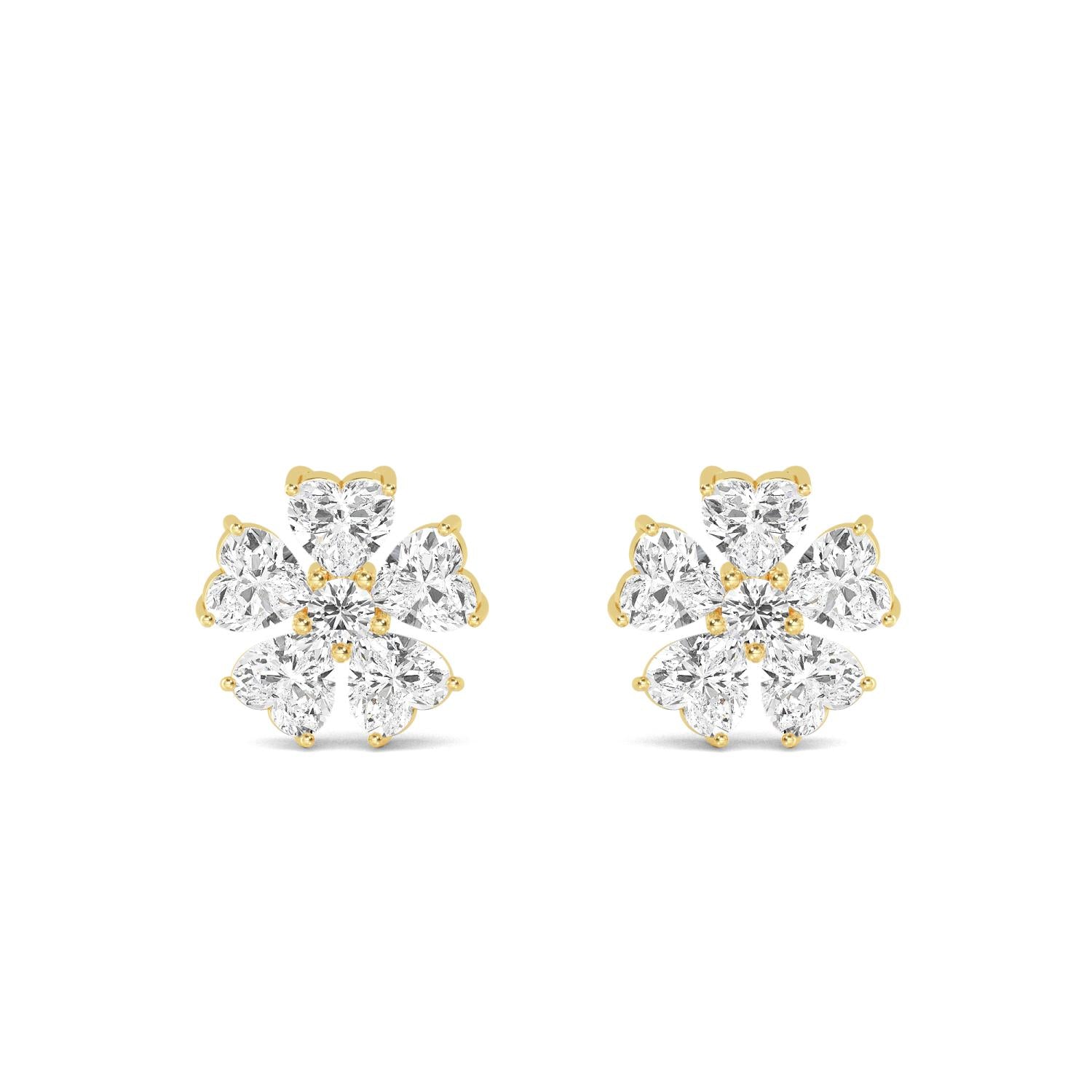 9K Yellow Gold Lab Grown Diamond EARRINGS 2.78 ctw E32330-3