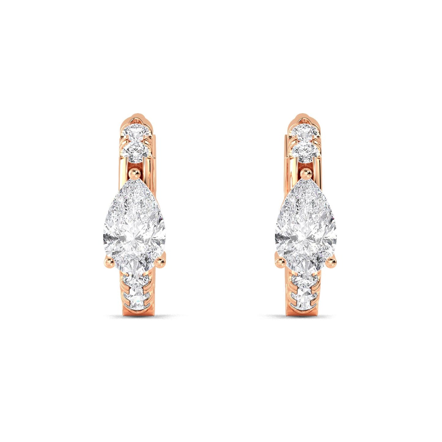 9K Rose Gold Lab Grown Diamond EARRINGS 0.54 ctw E32349-0.50CT