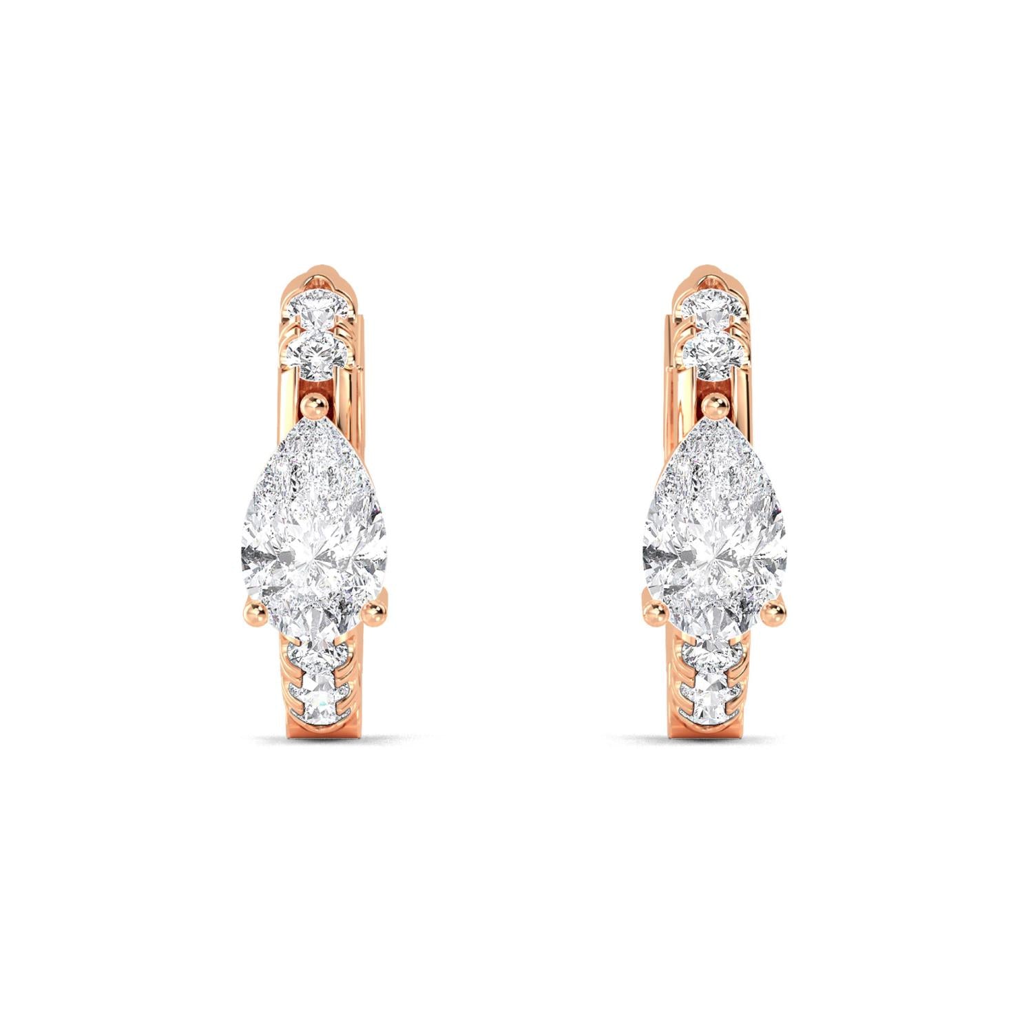 9K Rose Gold Lab Grown Diamond EARRINGS 0.54 ctw E32349-0.50CT