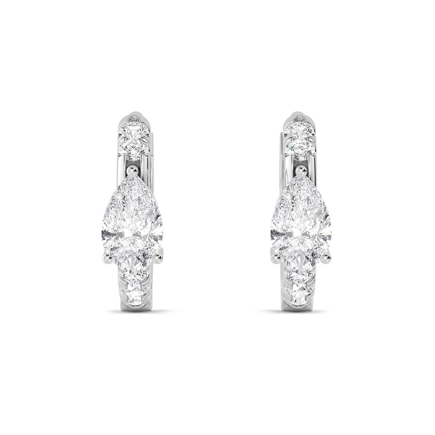 9K White Gold Lab Grown Diamond EARRINGS 0.54 ctw E32349-0.50CT