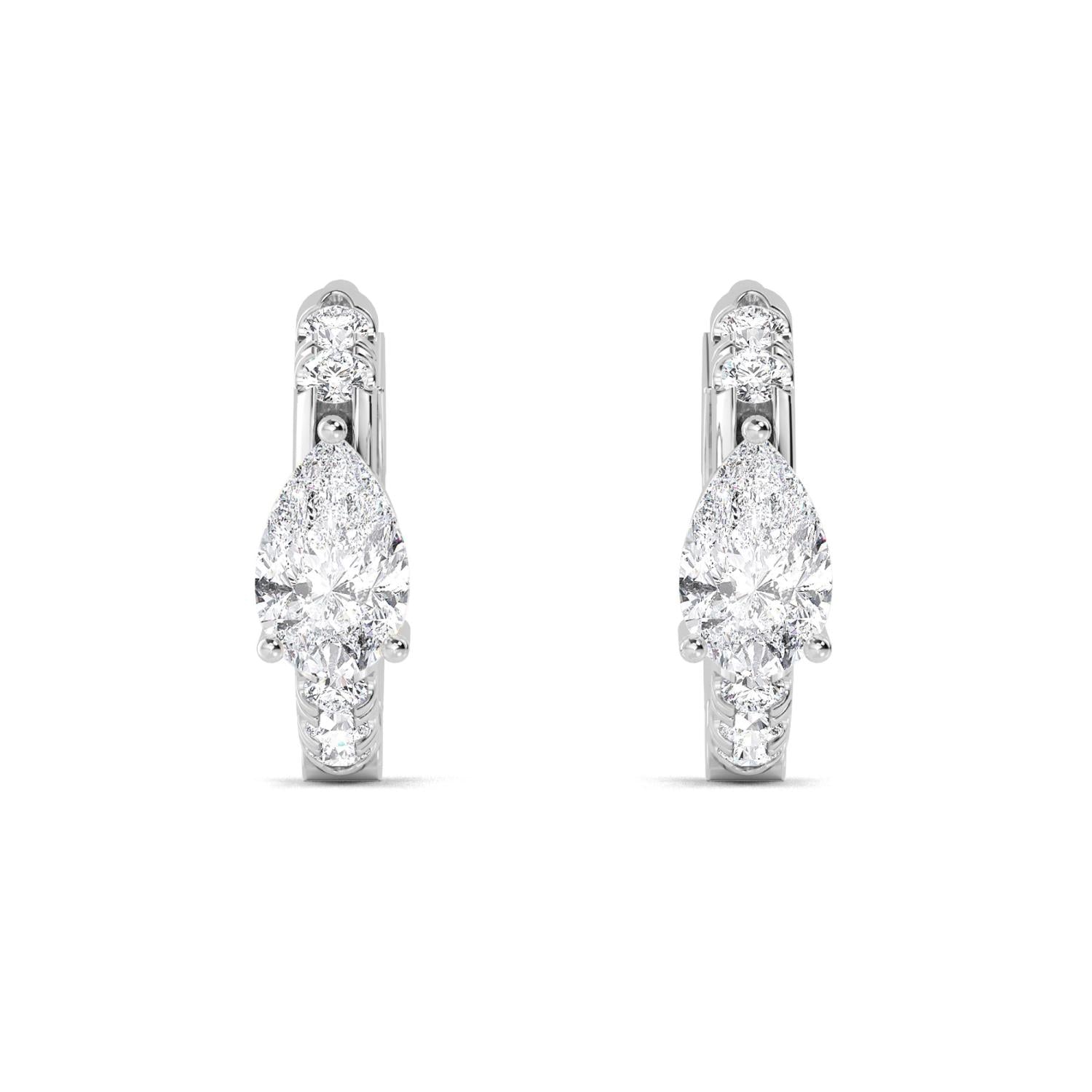 9K White Gold Lab Grown Diamond EARRINGS 0.54 ctw E32349-0.50CT