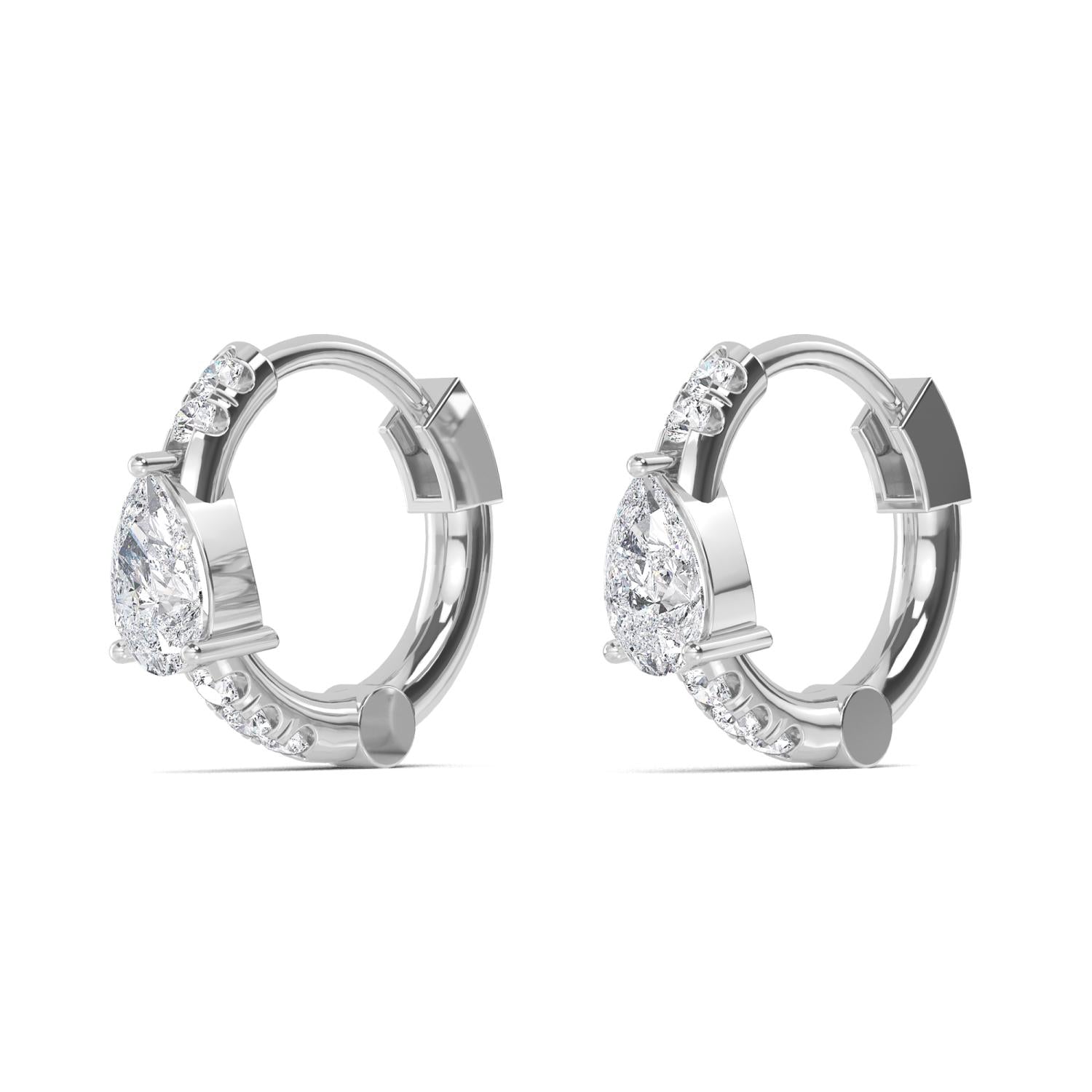 9K White Gold Lab Grown Diamond EARRINGS 0.54 ctw E32349-0.50CT